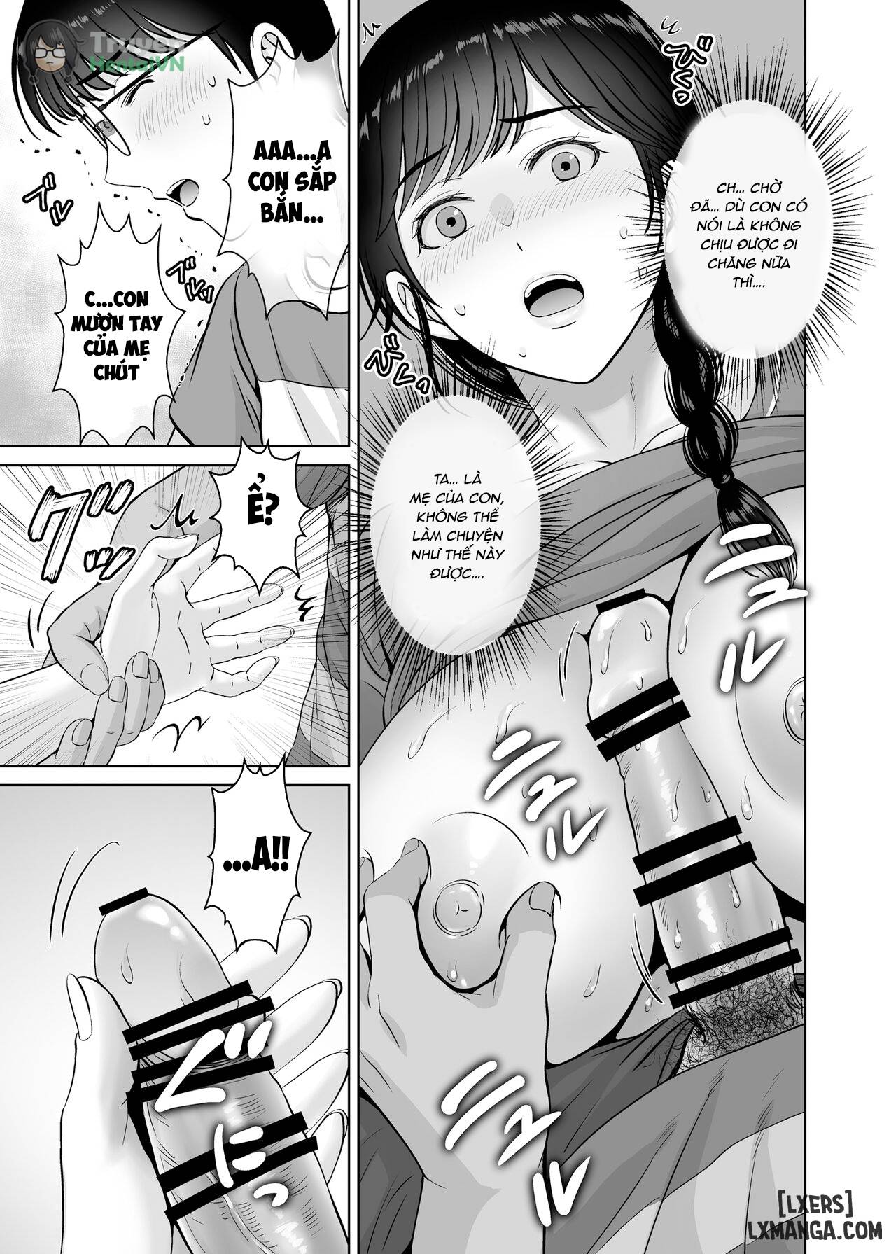 HentaiVN.net - Ảnh 38 - Kyonyuu Kaa-san ga Boku no Me mo Mae de 2 ~Bonyuu Mamire de Ikimakutta Hanashi~ - Oneshot