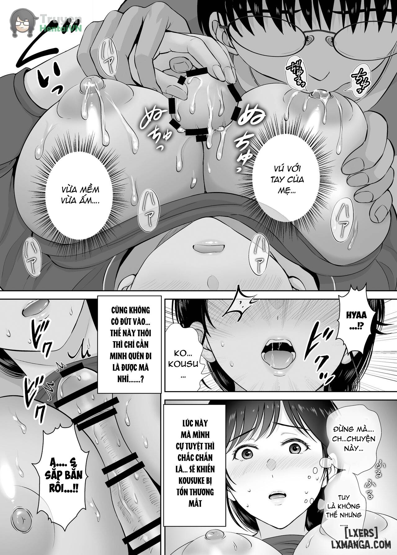 HentaiVN.net - Ảnh 39 - Kyonyuu Kaa-san ga Boku no Me mo Mae de 2 ~Bonyuu Mamire de Ikimakutta Hanashi~ - Oneshot
