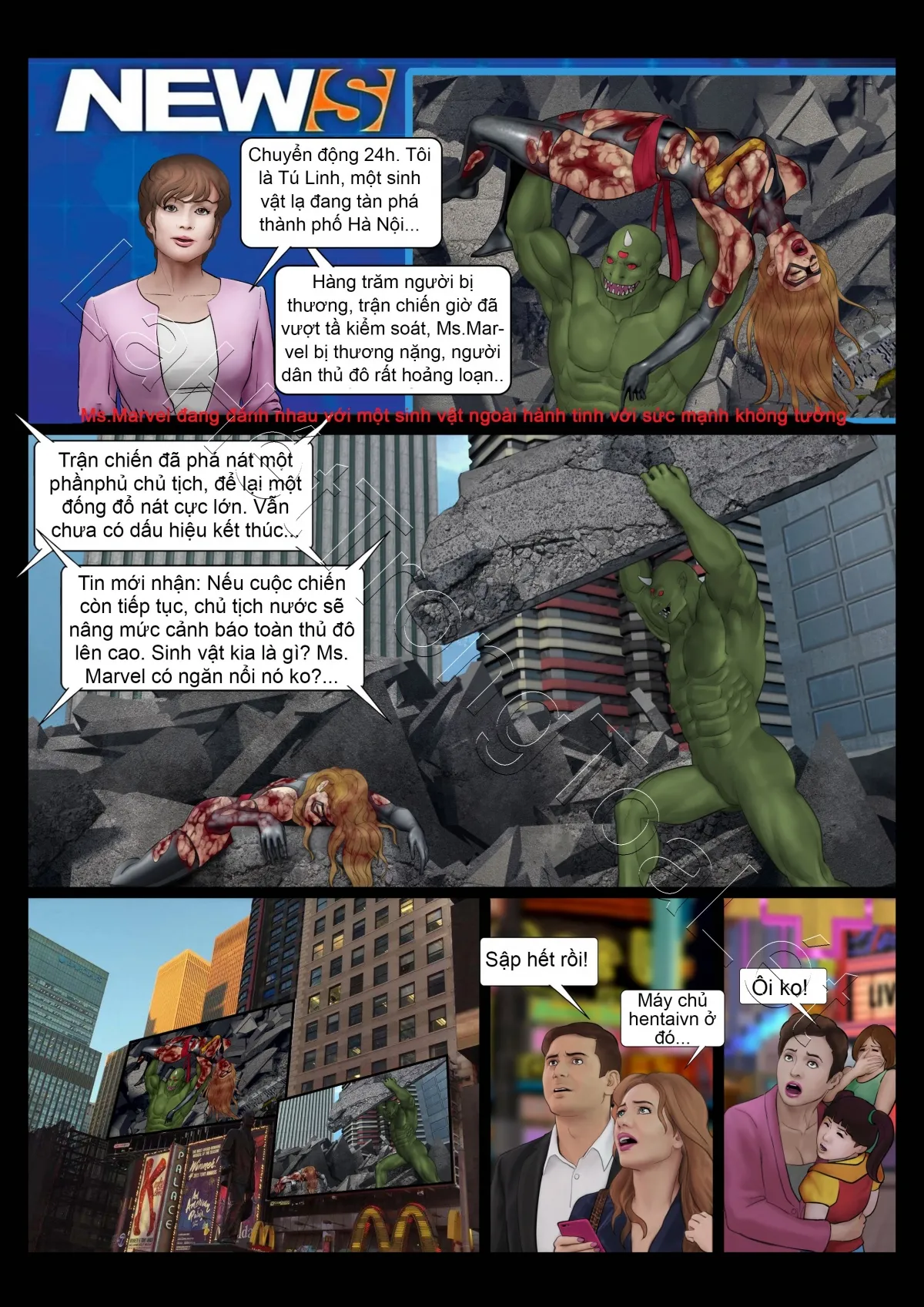 HentaiVN.net - Ảnh 10 - Ác mộng của các Avenger (GURO) [Avengers' Nightmare] - Ngày tàn của Ms. Marvel (tập 2)