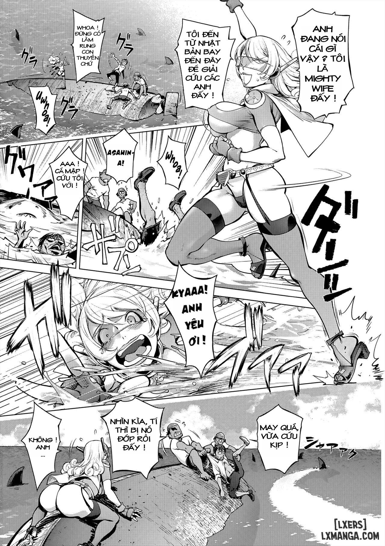HentaiVN.net - Ảnh 7 - Aisai Senshi Mighty Wife - Chap 15