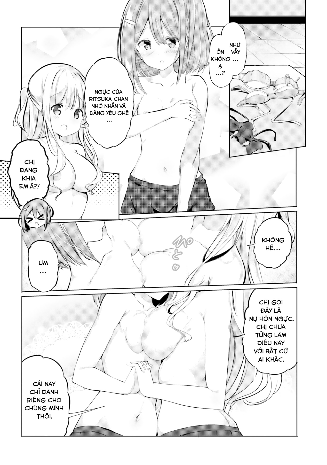 HentaiVN.net - Ảnh 16 - Yuri Boobs Anthology - 1. Nụ hôn bí mật nên là ở trên ngực [Kurou]