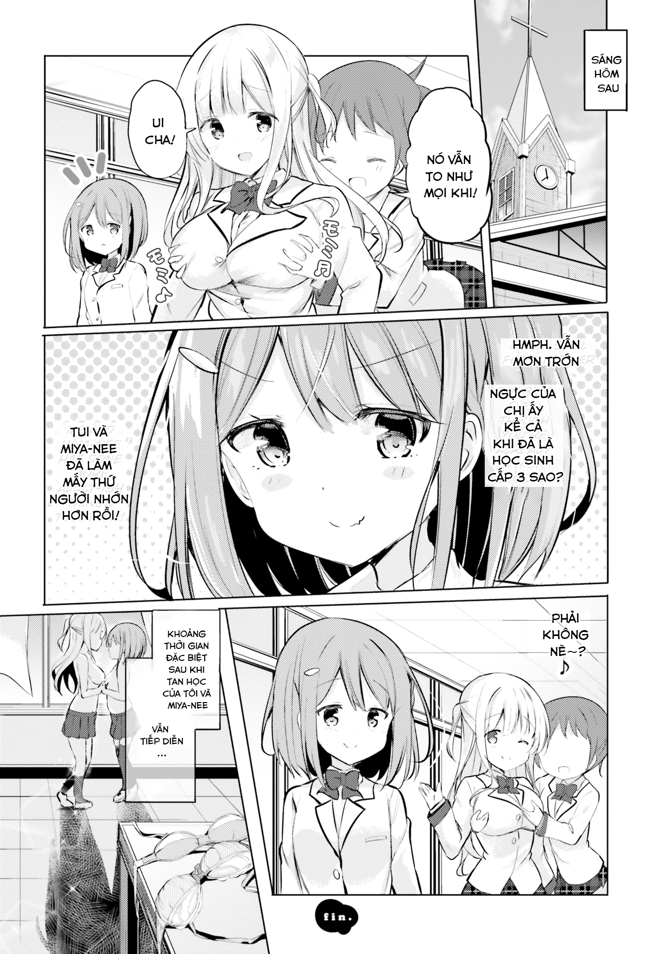HentaiVN.net - Ảnh 20 - Yuri Boobs Anthology - 1. Nụ hôn bí mật nên là ở trên ngực [Kurou]
