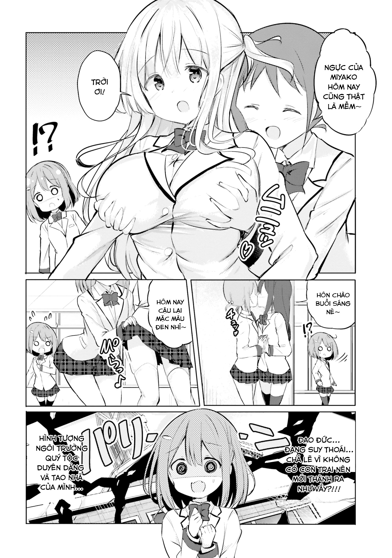 HentaiVN.net - Ảnh 8 - Yuri Boobs Anthology - 1. Nụ hôn bí mật nên là ở trên ngực [Kurou]