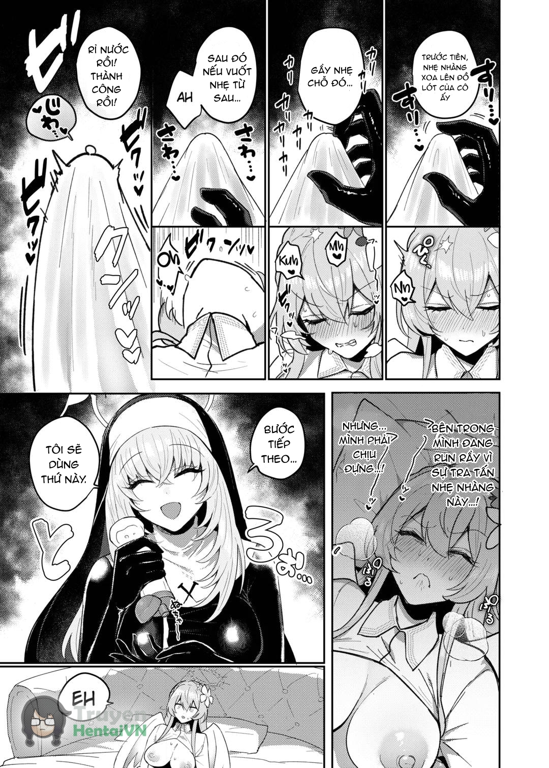 HentaiVN.net - Ảnh 13 - Futanari Tea Party Dosukebe Tougijou Nagisa VS Sisterhood + Kyuugo Kishidan (Blue Archive) - Oneshot