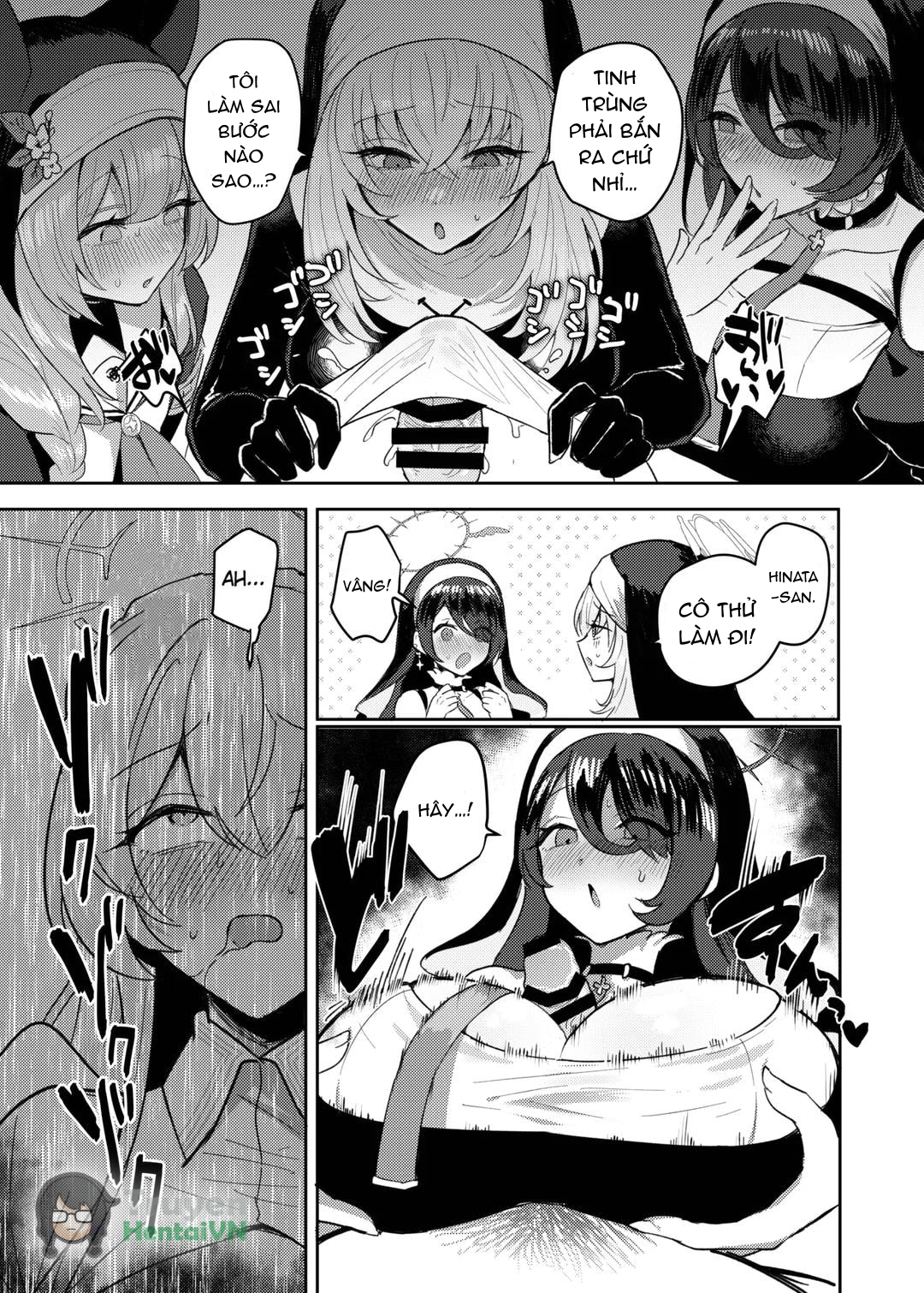 HentaiVN.net - Ảnh 15 - Futanari Tea Party Dosukebe Tougijou Nagisa VS Sisterhood + Kyuugo Kishidan (Blue Archive) - Oneshot
