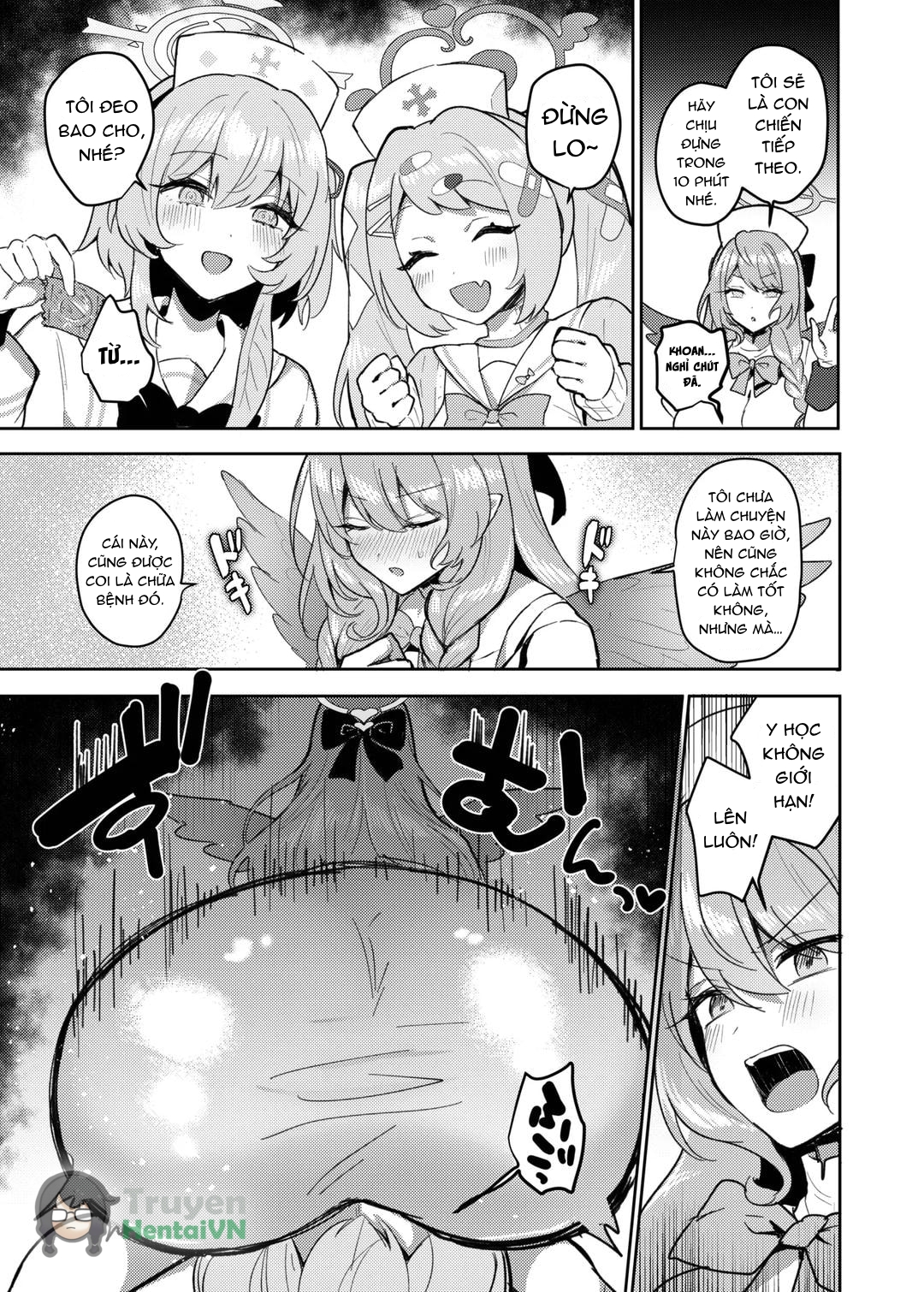 HentaiVN.net - Ảnh 17 - Futanari Tea Party Dosukebe Tougijou Nagisa VS Sisterhood + Kyuugo Kishidan (Blue Archive) - Oneshot