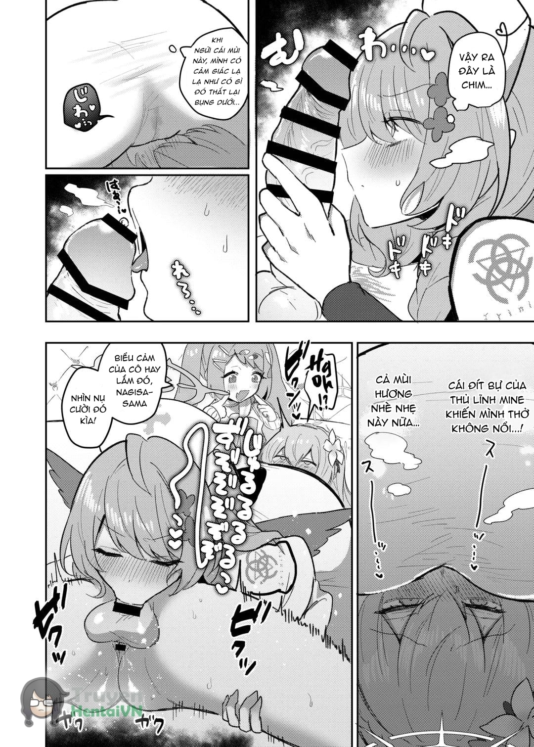 HentaiVN.net - Ảnh 18 - Futanari Tea Party Dosukebe Tougijou Nagisa VS Sisterhood + Kyuugo Kishidan (Blue Archive) - Oneshot