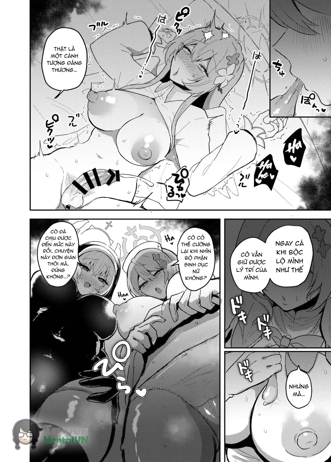 HentaiVN.net - Ảnh 22 - Futanari Tea Party Dosukebe Tougijou Nagisa VS Sisterhood + Kyuugo Kishidan (Blue Archive) - Oneshot