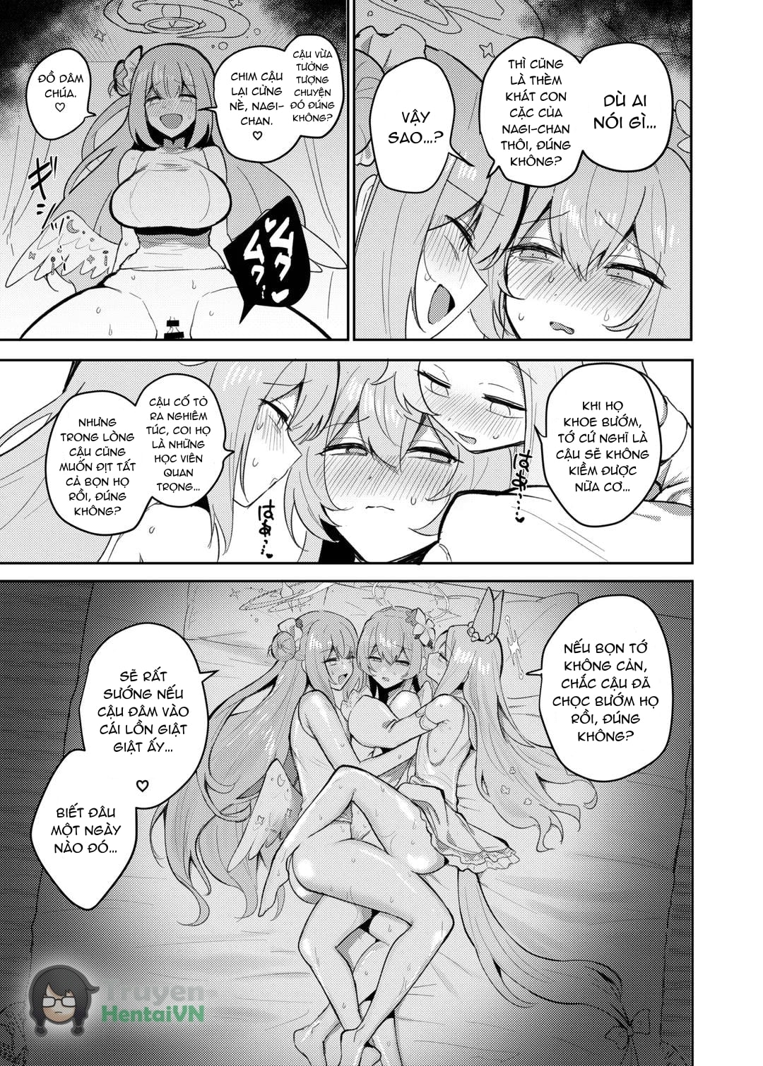 HentaiVN.net - Ảnh 27 - Futanari Tea Party Dosukebe Tougijou Nagisa VS Sisterhood + Kyuugo Kishidan (Blue Archive) - Oneshot