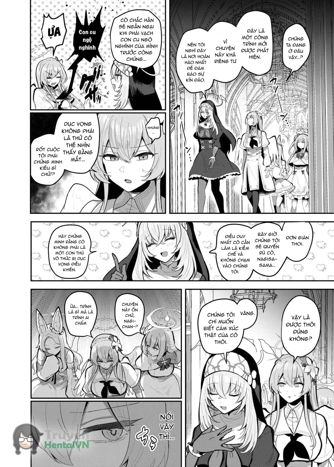 HentaiVN.net - Ảnh 6 - Futanari Tea Party Dosukebe Tougijou Nagisa VS Sisterhood + Kyuugo Kishidan (Blue Archive) - Oneshot