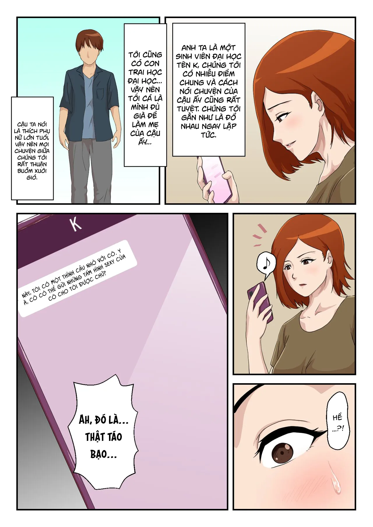HentaiVN.net - Ảnh 4 - Bắt gặp mẹ sử dụng cùng app hẹn hò!!! [Matching Appli de Deatta Aite wa Kaa-san deshita; I Matched Mom on My Dating App] - Chap 1