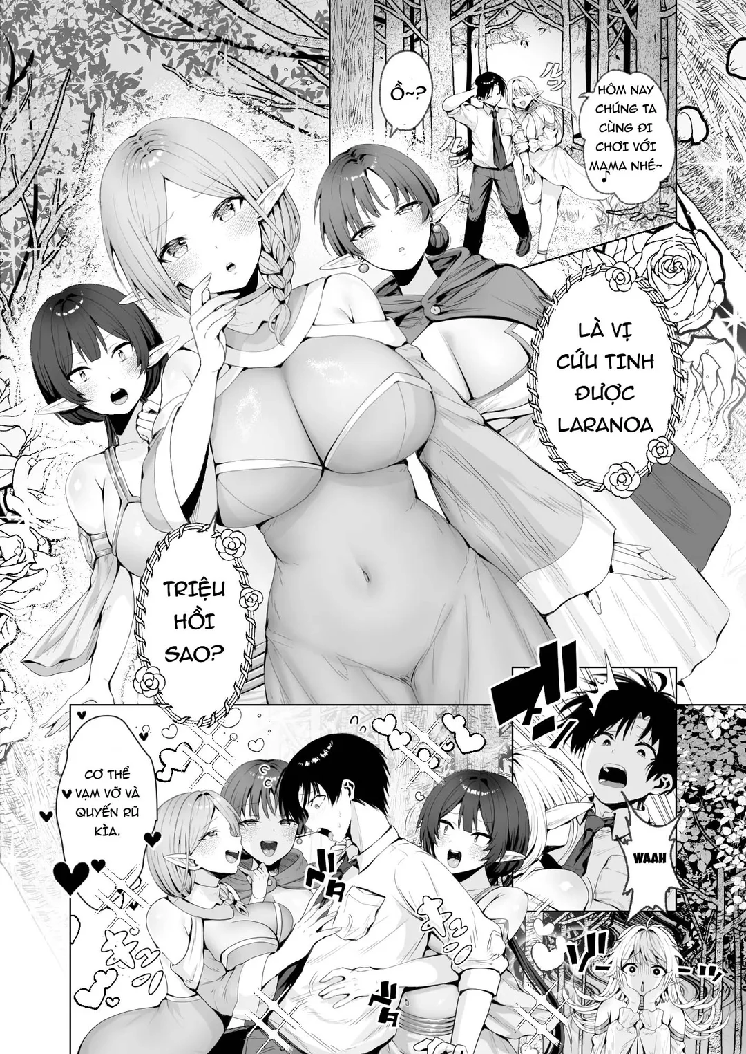HentaiVN.net - Ảnh 49 - Bị triệu hồi đến dị giới để rồi gặp một bà mẹ Elf - Oneshot