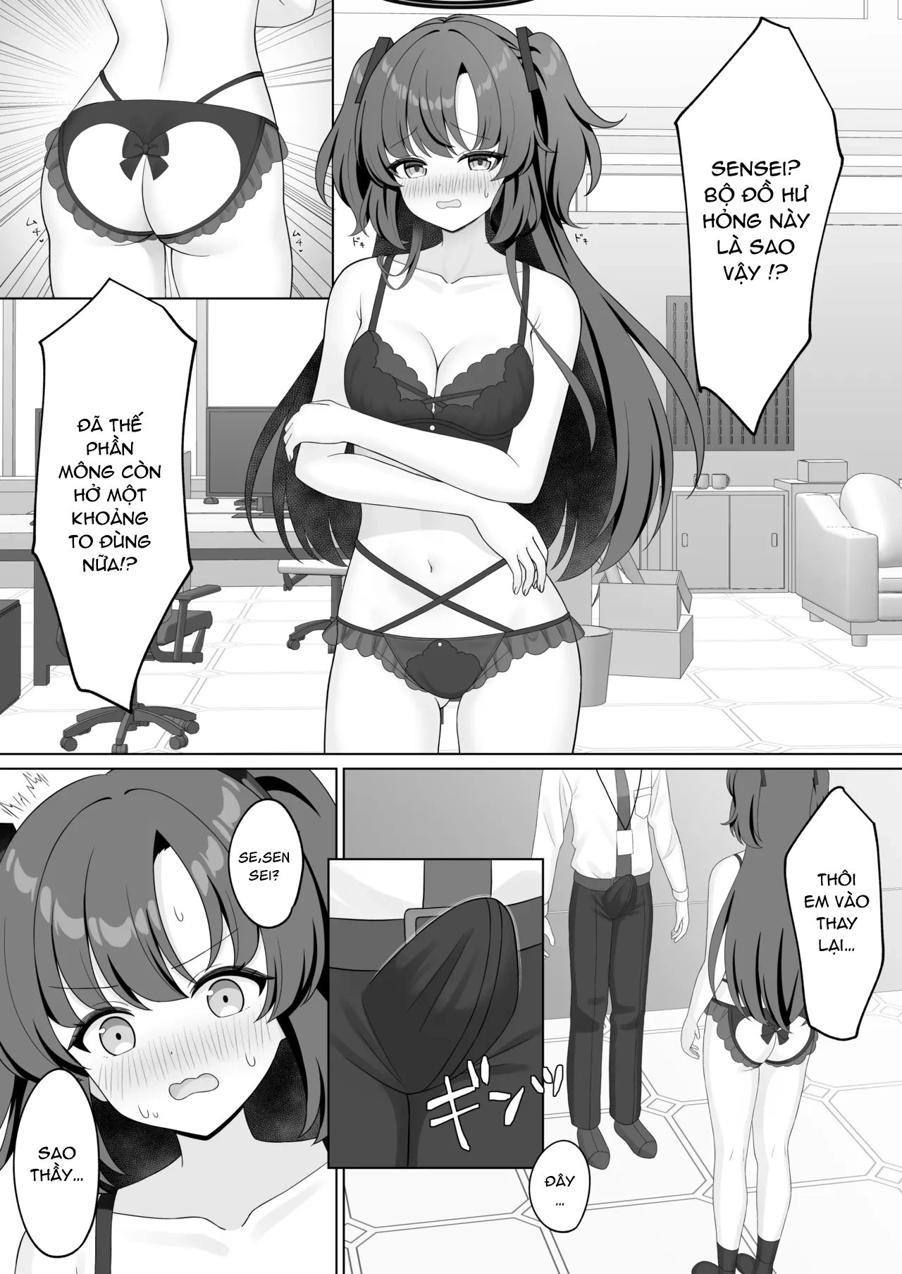 HentaiVN.net - Ảnh 5 - Sensei, cái bộ đồ hư hỏng này là sao hả? - One shot khô dái