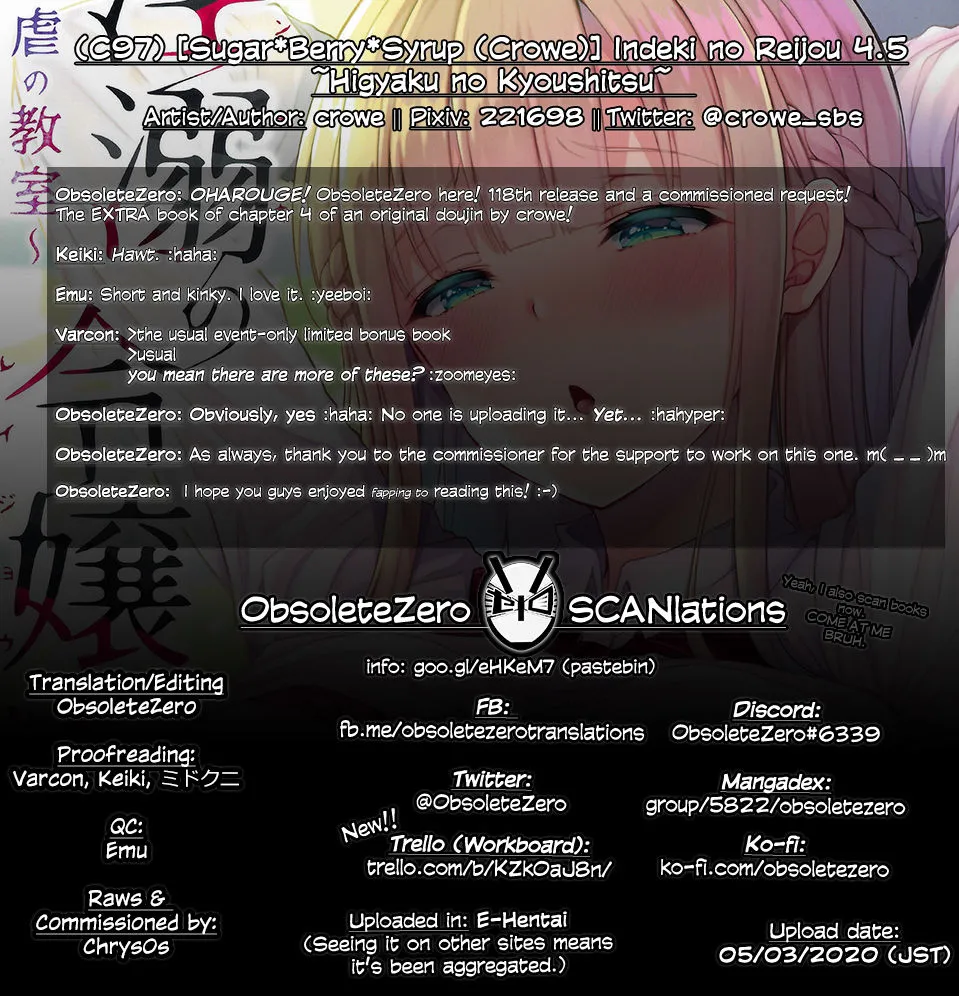 HentaiVN.net - Ảnh 19 - Indeki no Reijou [Dirty Girl] - Chap 4.5 ~ Higyaku no Kyoushitsu ~