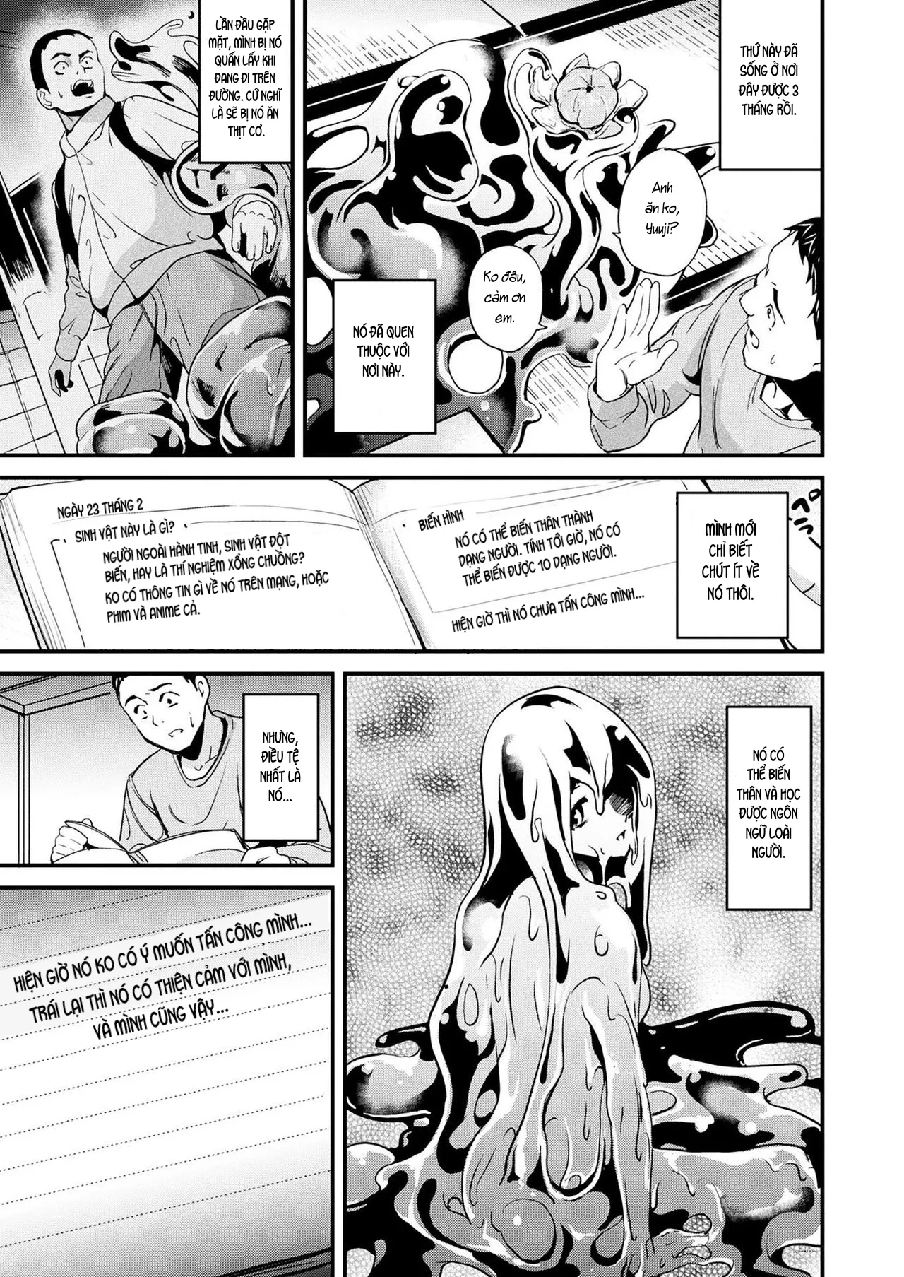 HentaiVN.net - Ảnh 10 - Sống cùng bé Slime. [Doukyo Suru Neneki; Slime living together; 同居する粘液] - Chap 1: Ngủ gì mà ngủ?