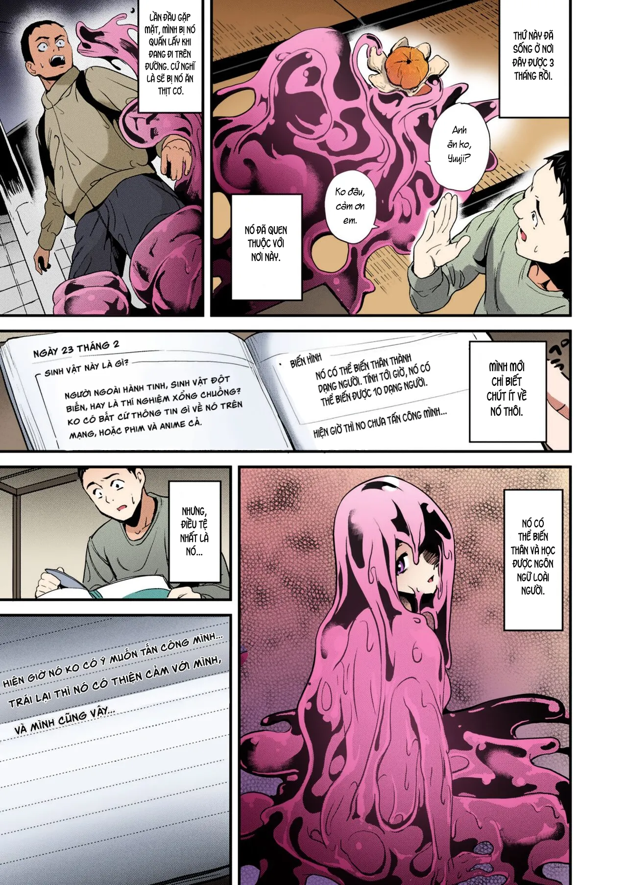 HentaiVN.net - Ảnh 7 - Sống cùng bé Slime. [Doukyo Suru Neneki; Slime living together; 同居する粘液] - Bản full màu - Chap 1.