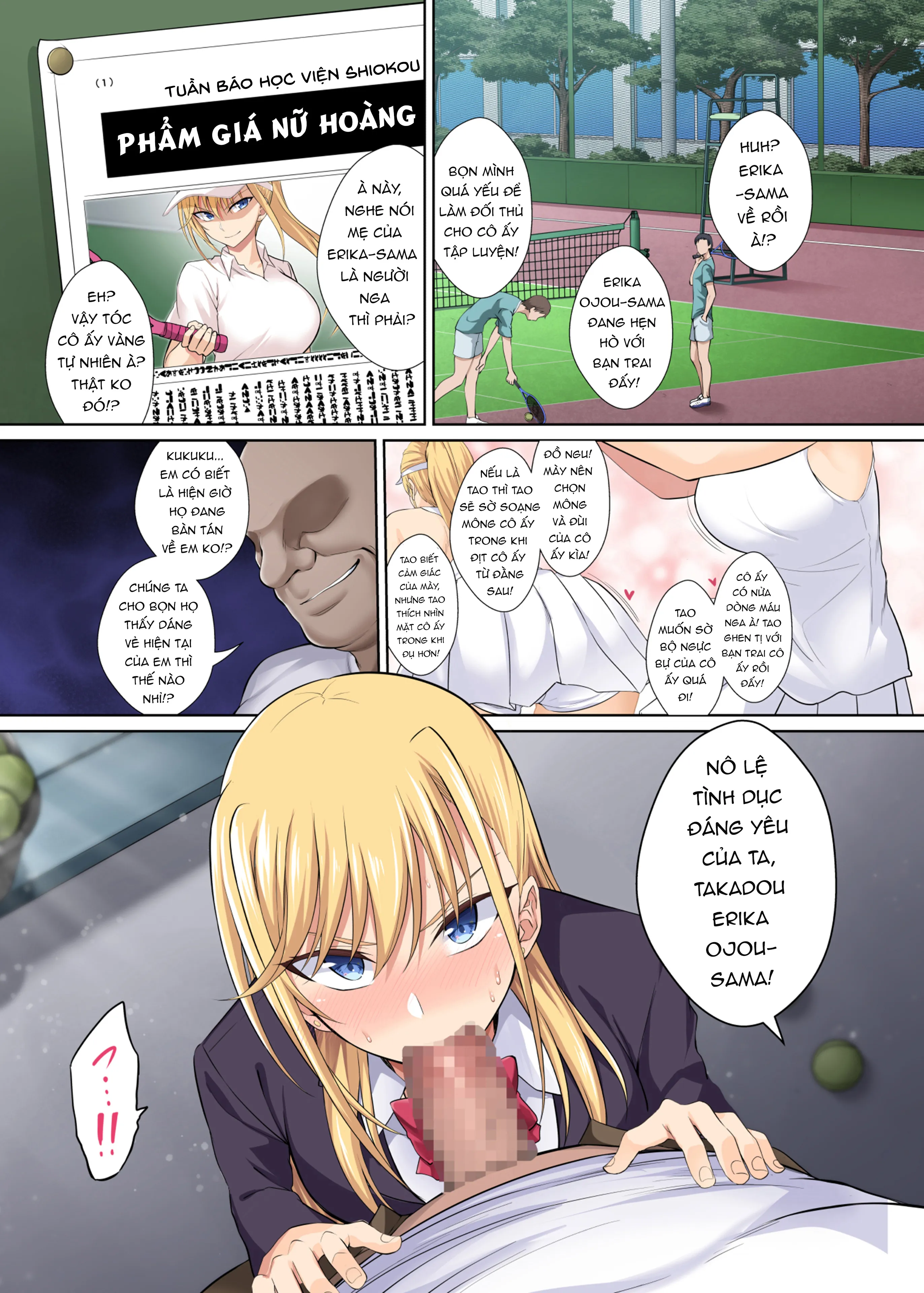 HentaiVN.net - Ảnh 5 - (Ijima Yuu) TenniCir No Joou Ga Bihin No Chinpo Cleaner Ni Otosareru Hanashi [Part 1] [A Story Of The Tennis Queen Falling Into Being Cock Cleaner] - Oneshot