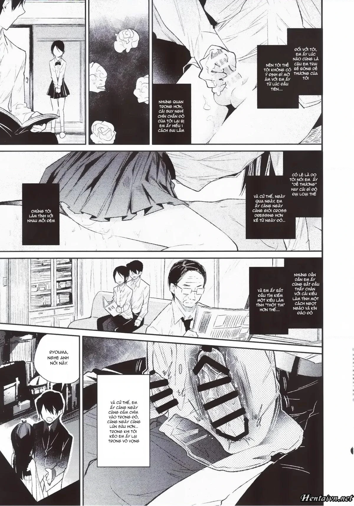 HentaiVN.net - Ảnh 7 - Tình yêu không điểm dừng với em trai thích giả gái - Chap 1