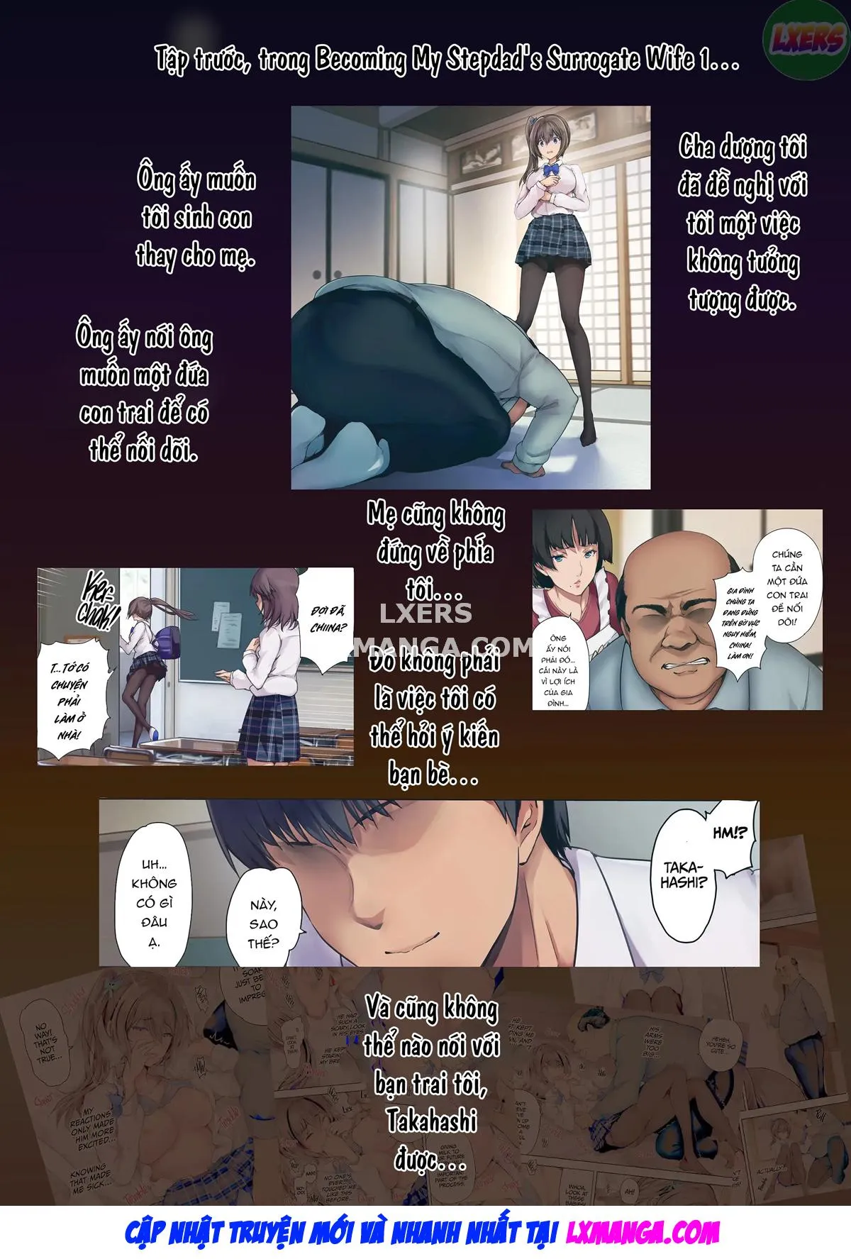 HentaiVN.net - Ảnh 8 - Trở Thành Vợ Thay Thế Của Cha Dượng - Chap 2