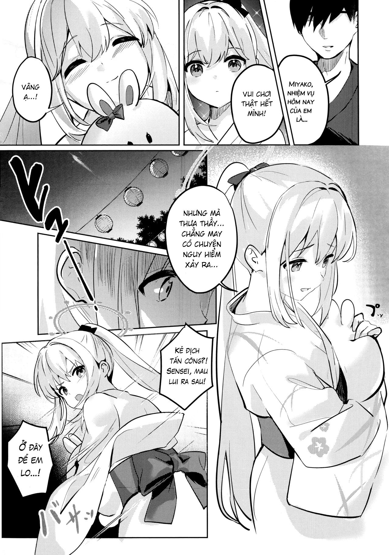HentaiVN.net - Ảnh 14 - Pháo hoa và thỏ ngọc. Blue Archive - One shot khô dái mừng trung thu