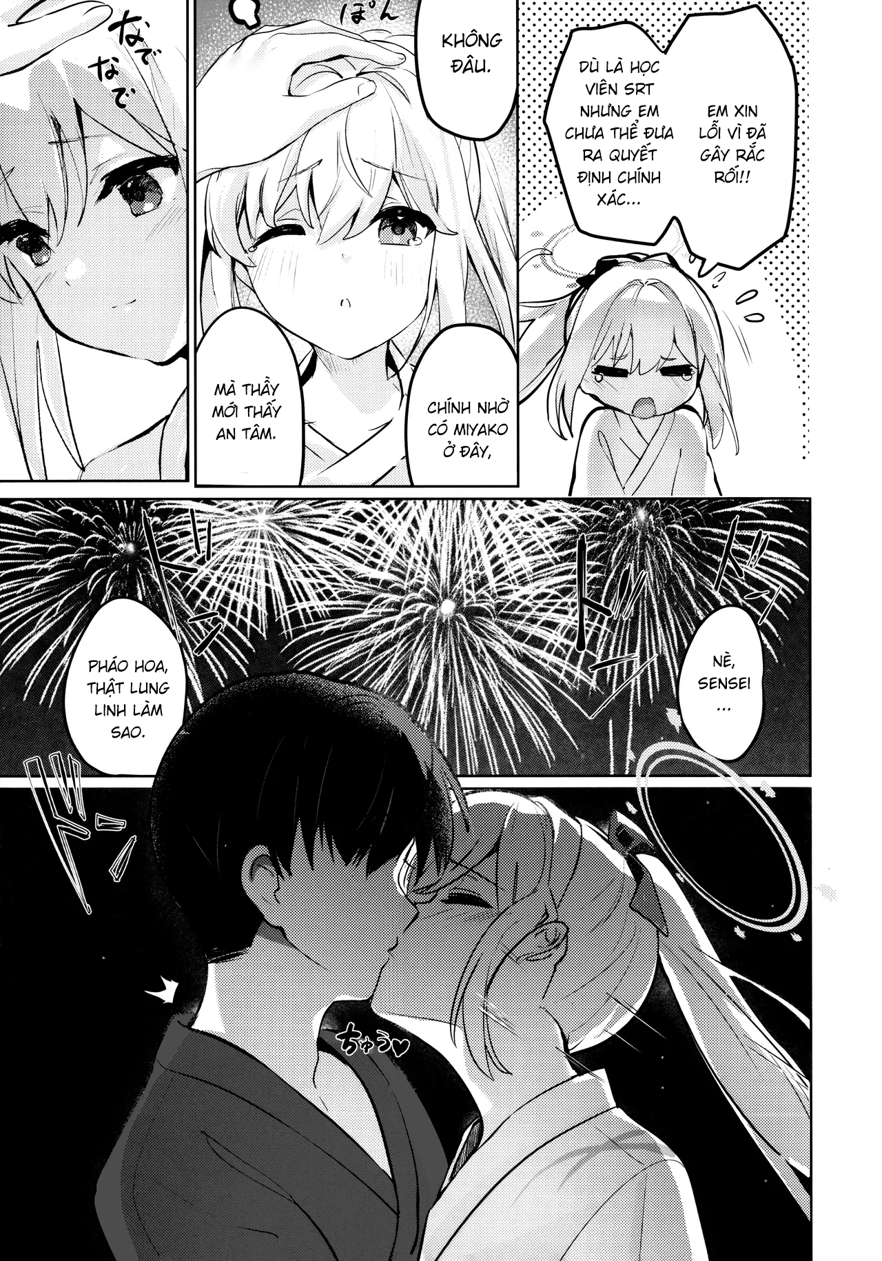 HentaiVN.net - Ảnh 16 - Pháo hoa và thỏ ngọc. Blue Archive - One shot khô dái mừng trung thu