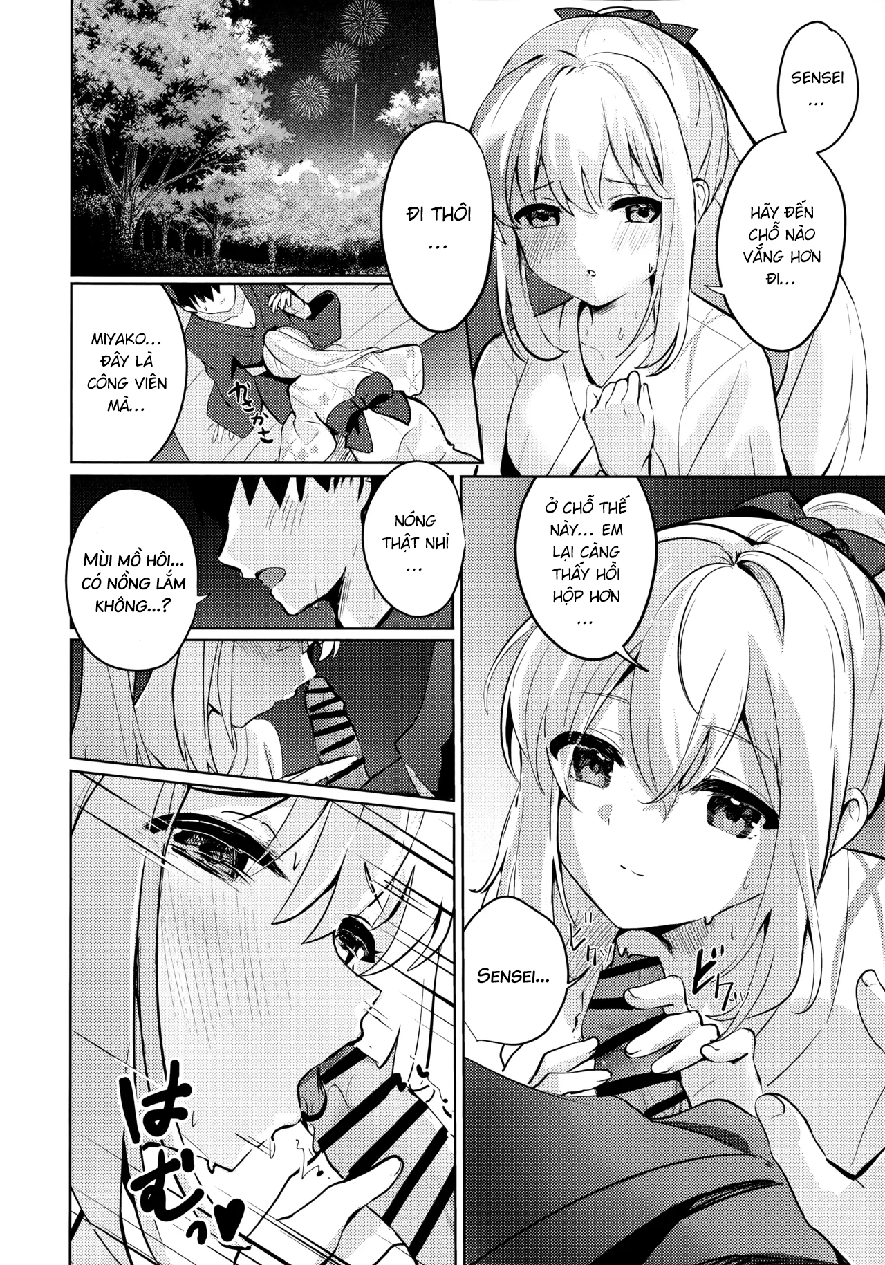 HentaiVN.net - Ảnh 17 - Pháo hoa và thỏ ngọc. Blue Archive - One shot khô dái mừng trung thu