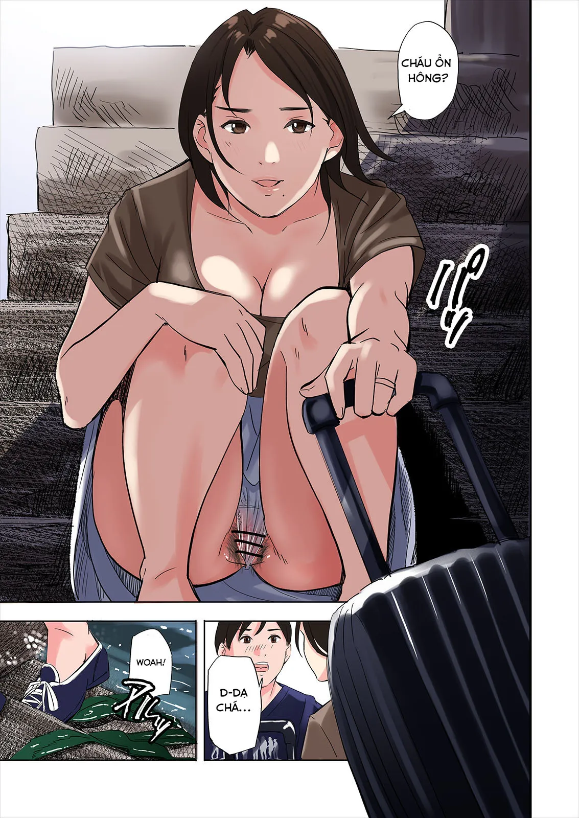 HentaiVN.net - Ảnh 5 - Về quê thằng bạn, tôi phát hiện nhiều điều. [Tomodachi no Gibo to Ane ni Yuuwaku sareru Hanashi; A tale of the temptation of my friend's stepmom and sister] - Chap 1