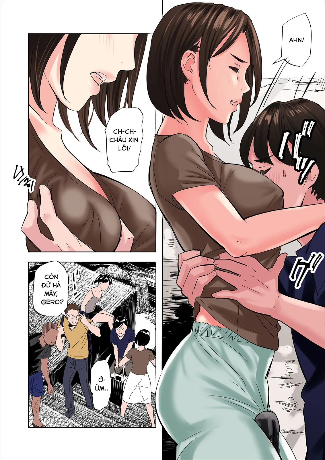 HentaiVN.net - Ảnh 6 - Về quê thằng bạn, tôi phát hiện nhiều điều. [Tomodachi no Gibo to Ane ni Yuuwaku sareru Hanashi; A tale of the temptation of my friend's stepmom and sister] - Chap 1