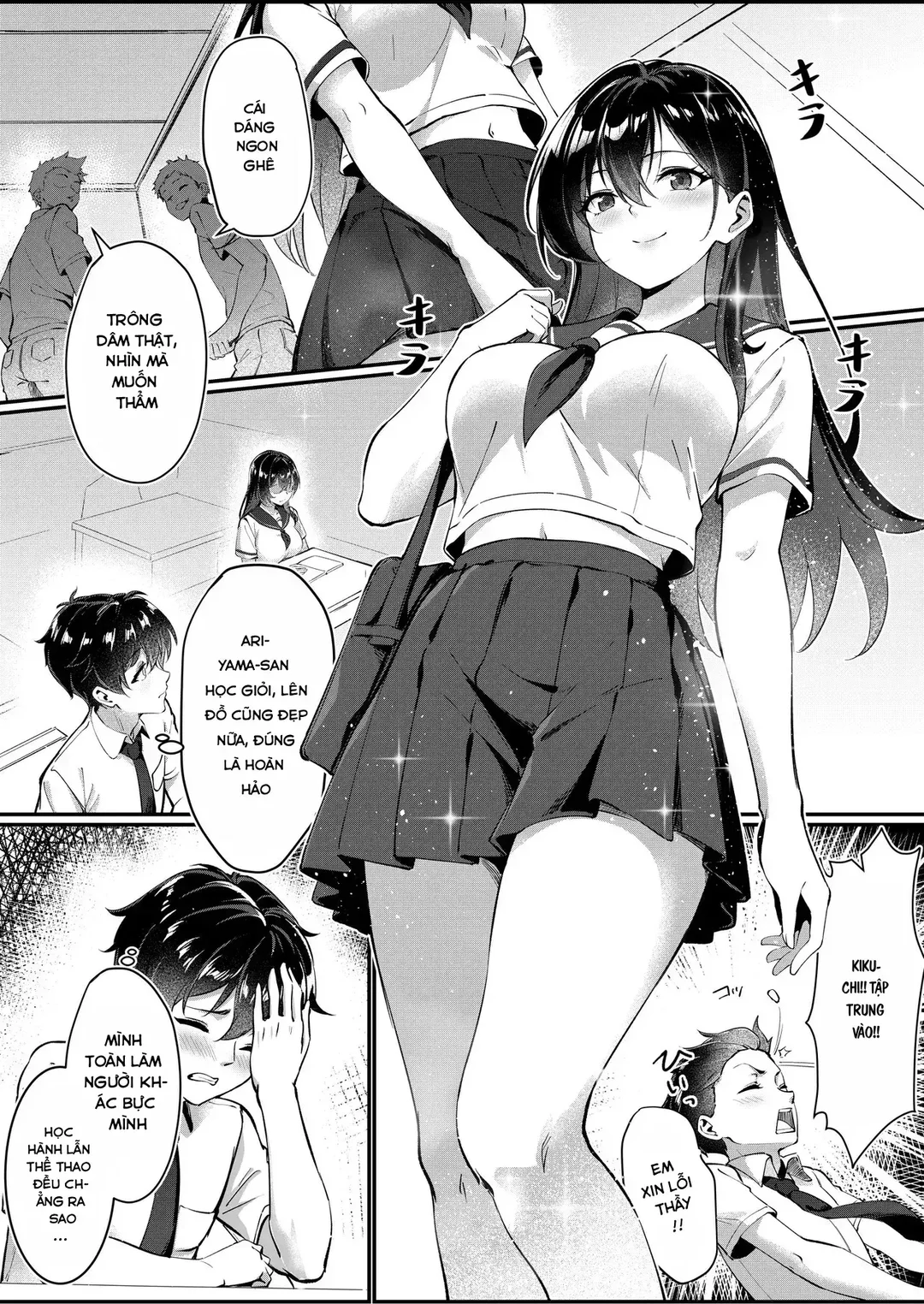 HentaiVN.net - Ảnh 4 - Kurokami Long no Seiso-kei Kyonyuu JK wa Jitsu wa Self-Irama Chijou datta - Oneshot