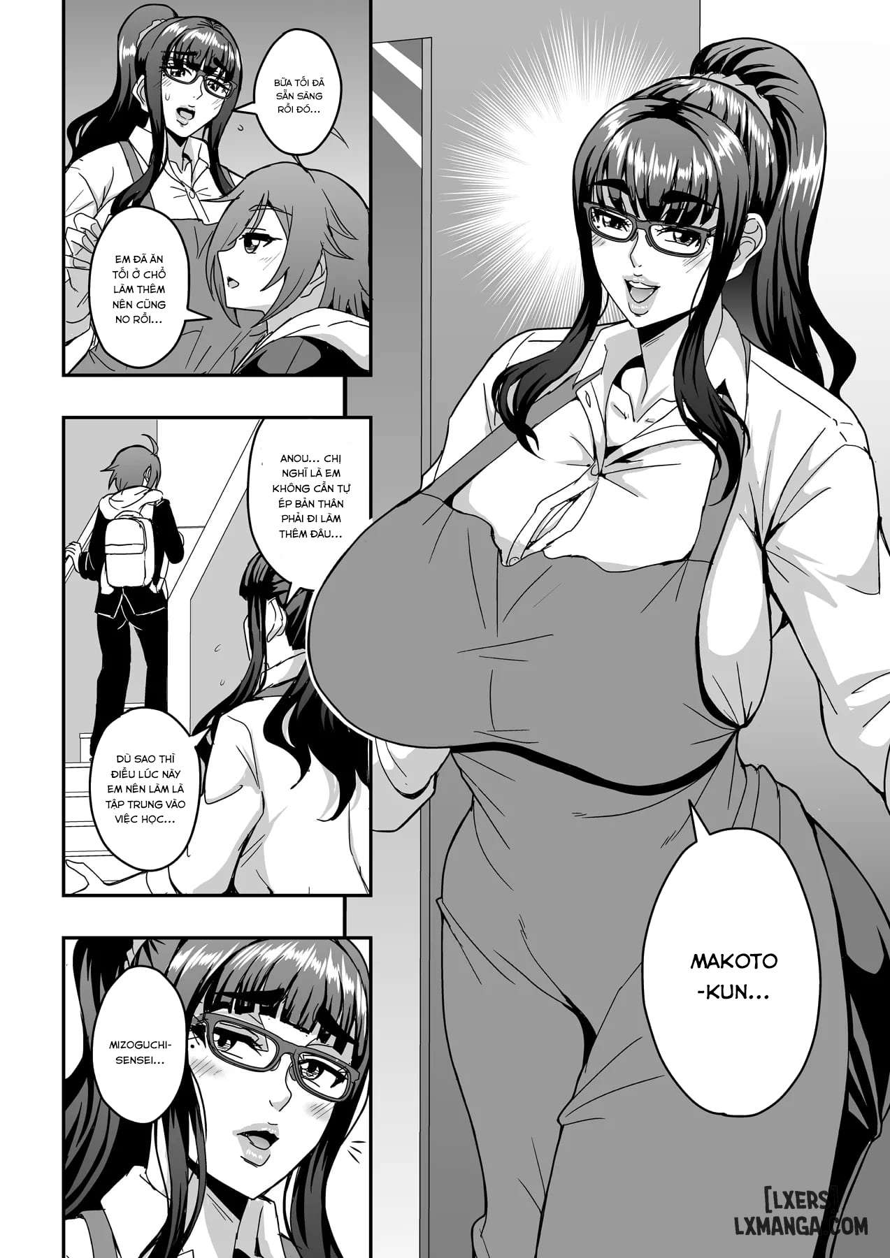 HentaiVN.net - Ảnh 4 - Kyoushi to Mama to Koibito no Kao - Chap 1