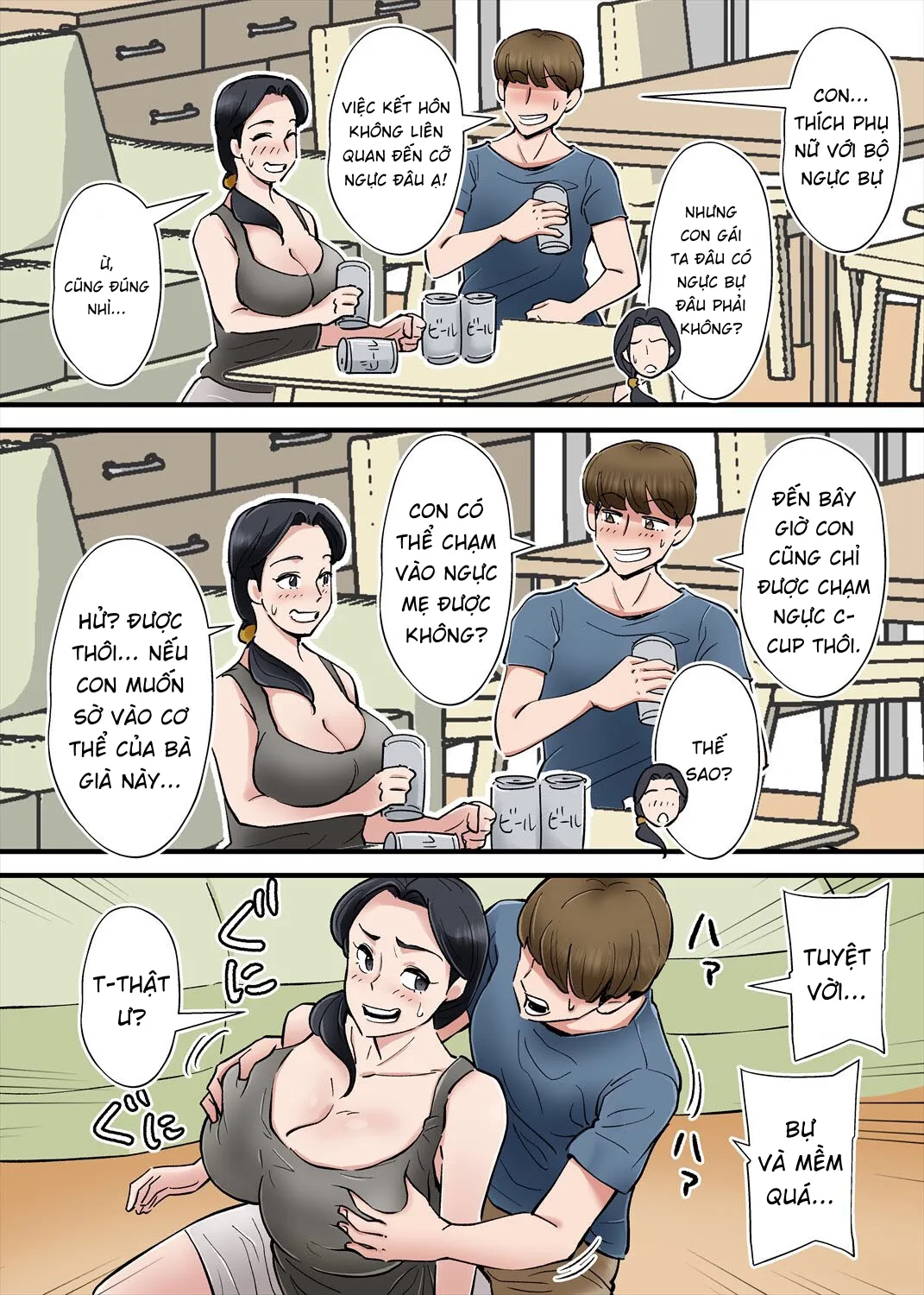 HentaiVN.net - Ảnh 8 - Tôi Lén Lút Ngoại Tình Với Bà Mẹ Vợ [Hentai Kansoku] - Oneshot