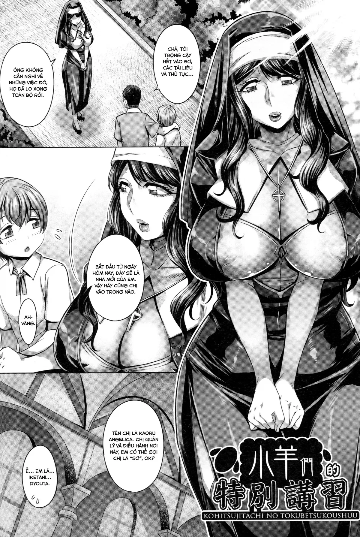 HentaiVN.net - Ảnh 5 - Nữ tu dâm đẵng [Kohitsuji-tachi no Tokubetsu Koushuu] - Oneshot