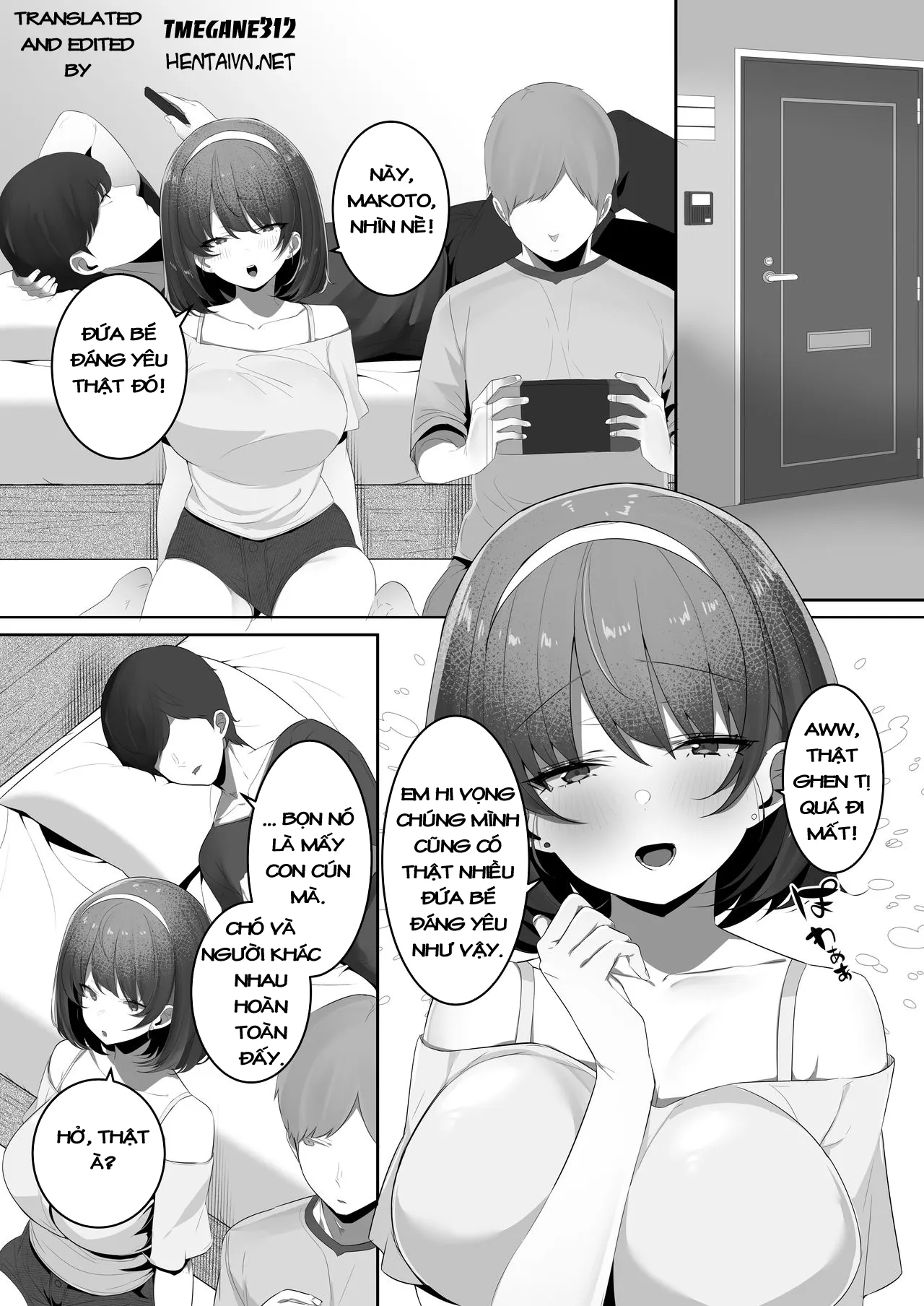 HentaiVN.net - Ảnh 6 - Cô Bạn Thuở Nhỏ Dú To Dễ Dụ! [Kareshi Mochi no Kyonyuu Osananajimi o NTR Nakadashi Suru Hon] - Oneshot