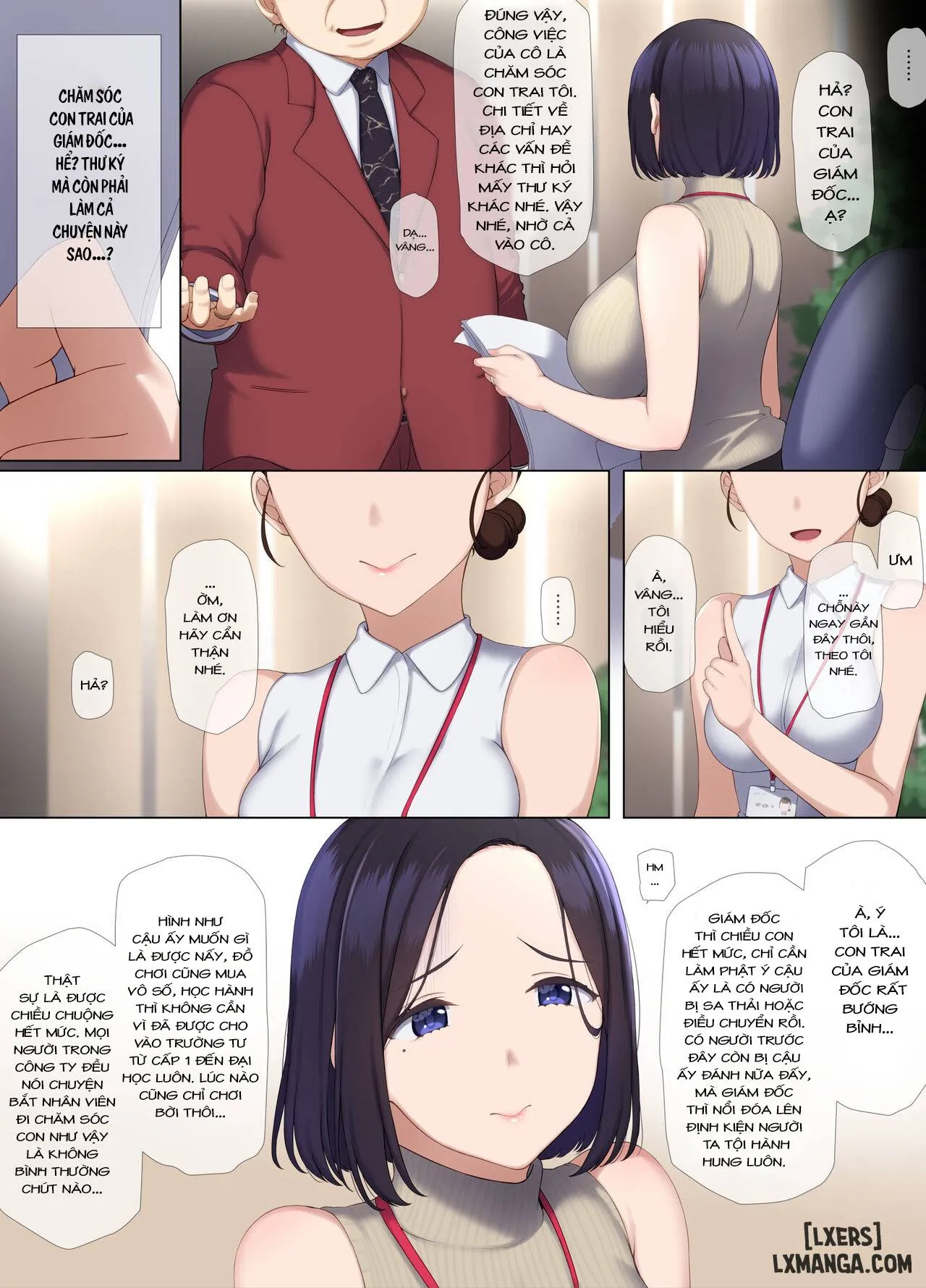 HentaiVN.net - Ảnh 10 - Hitozuma OL no Oshigoto wa Shachou no Musuko no Seishori Benki desu - Chap 1.