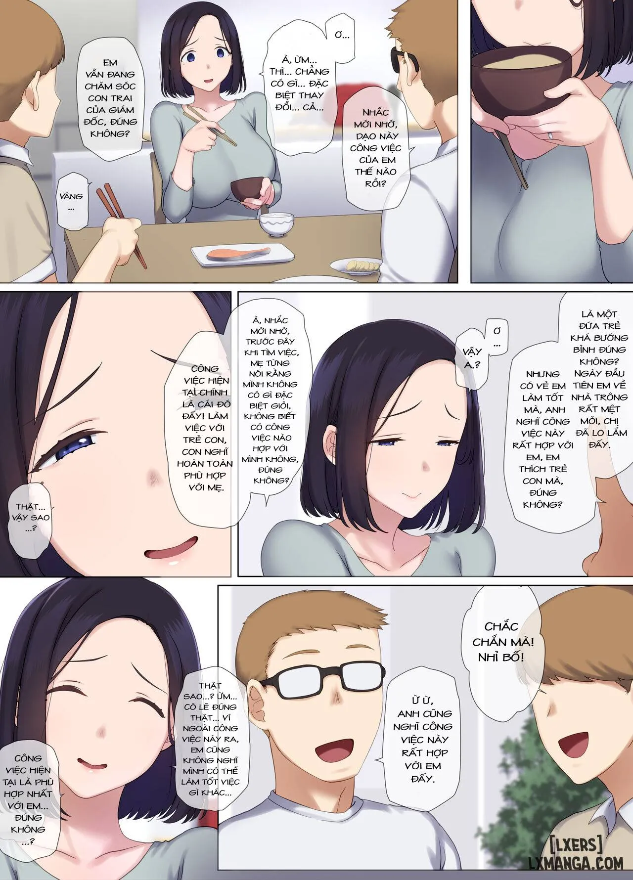 HentaiVN.net - Ảnh 9 - Hitozuma OL no Oshigoto wa Shachou no Musuko no Seishori Benki desu - Chap 2.