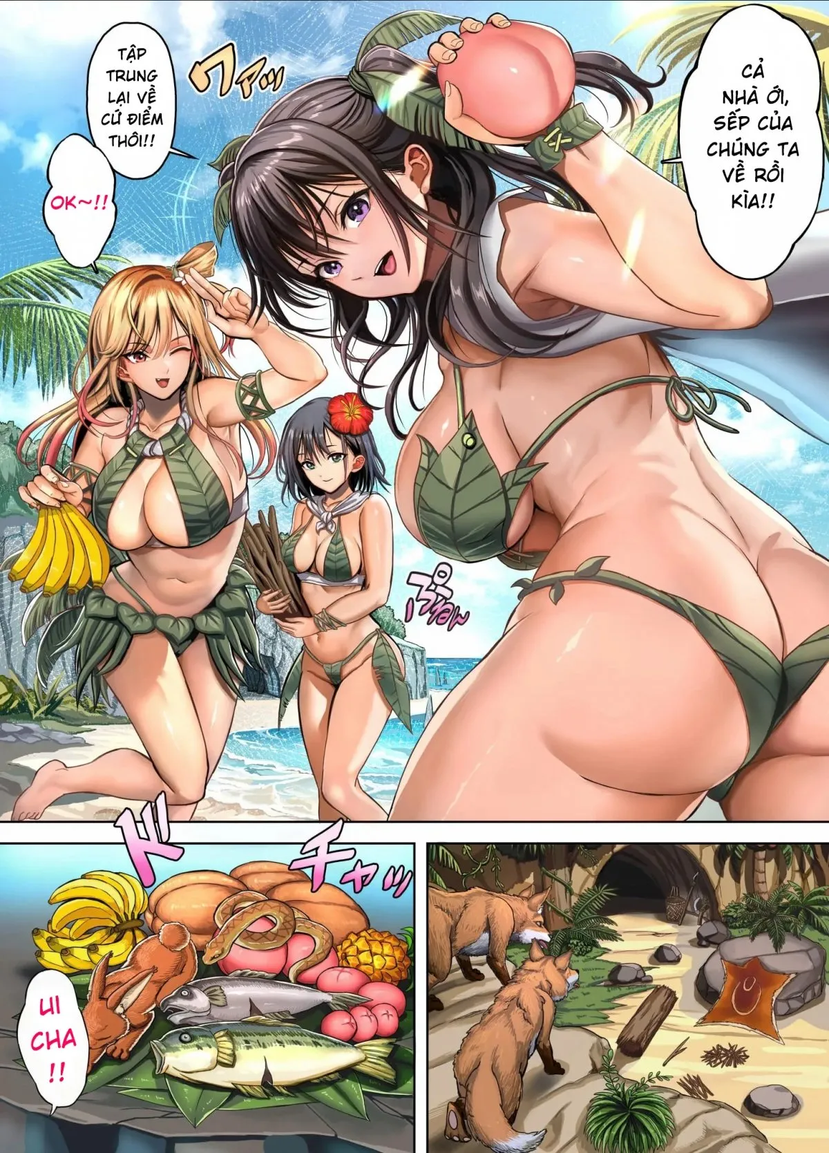 HentaiVN.net - Ảnh 8 - Mujintou Sounans Harem [無人島遭難ハーレム] - Chap 1
