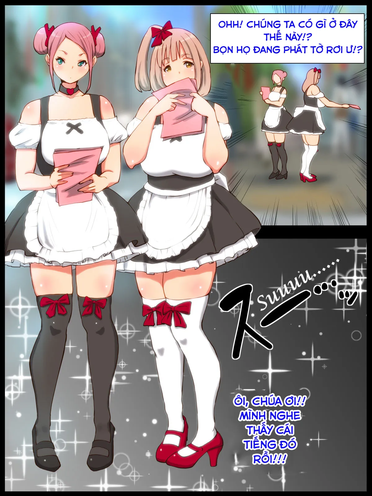 HentaiVN.net - Ảnh 4 - Những Cái Lồn Múp Và Chàng Trai Số Hưởng! [Motto An An Dopyun; Fuck Me More, Make Me Moan!] - Part 4: 3somes cùng hai em hầu gái dú to dâm đãng chuyên chăm sóc cặc cho master