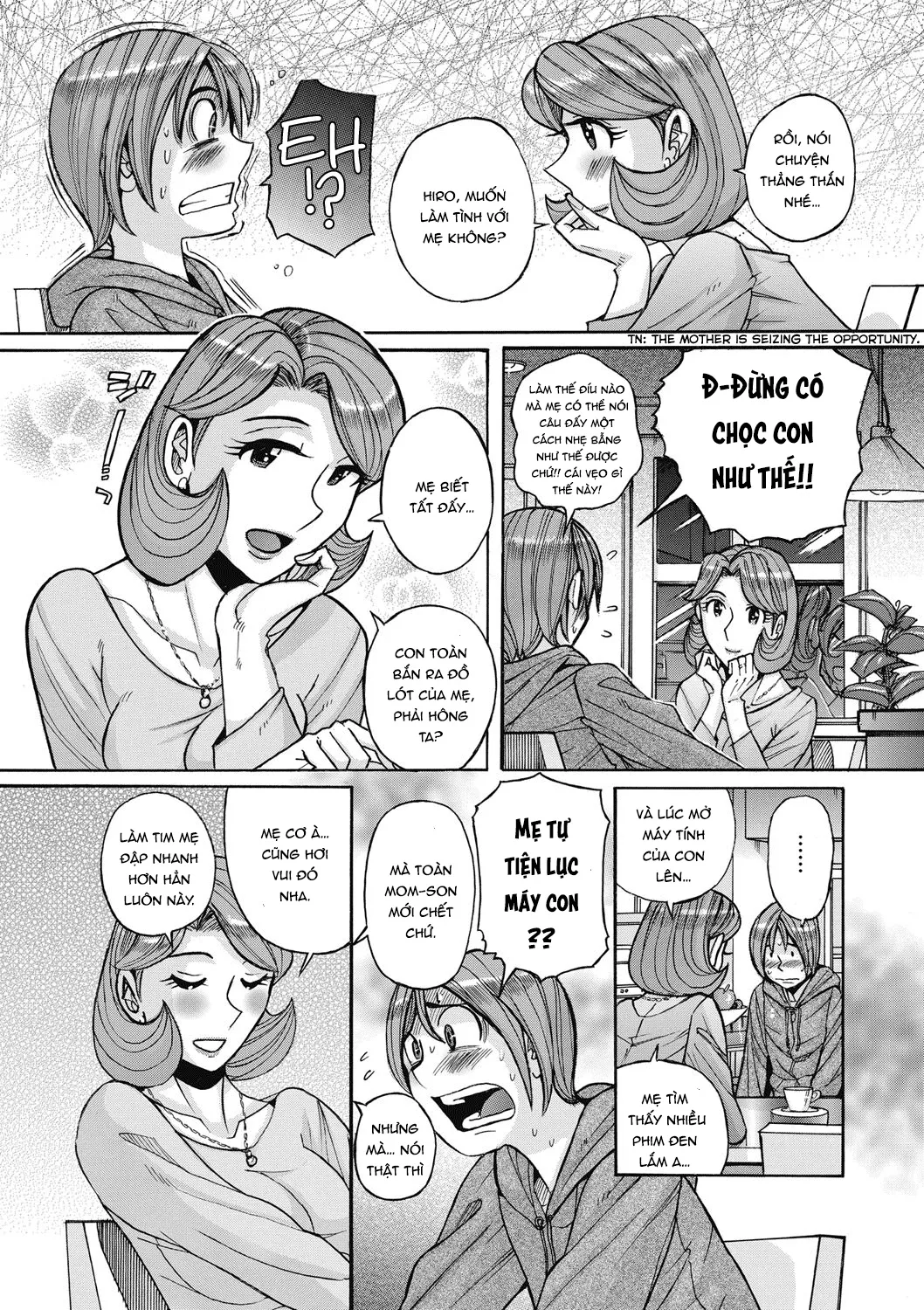 HentaiVN.net - Ảnh 5 - Bà già nhà tôi vẫn cực kì gợi dục [My mother is still super sexy; Ore no Kaa-san ga Itsu made mo Erosugiru] - Chap 1