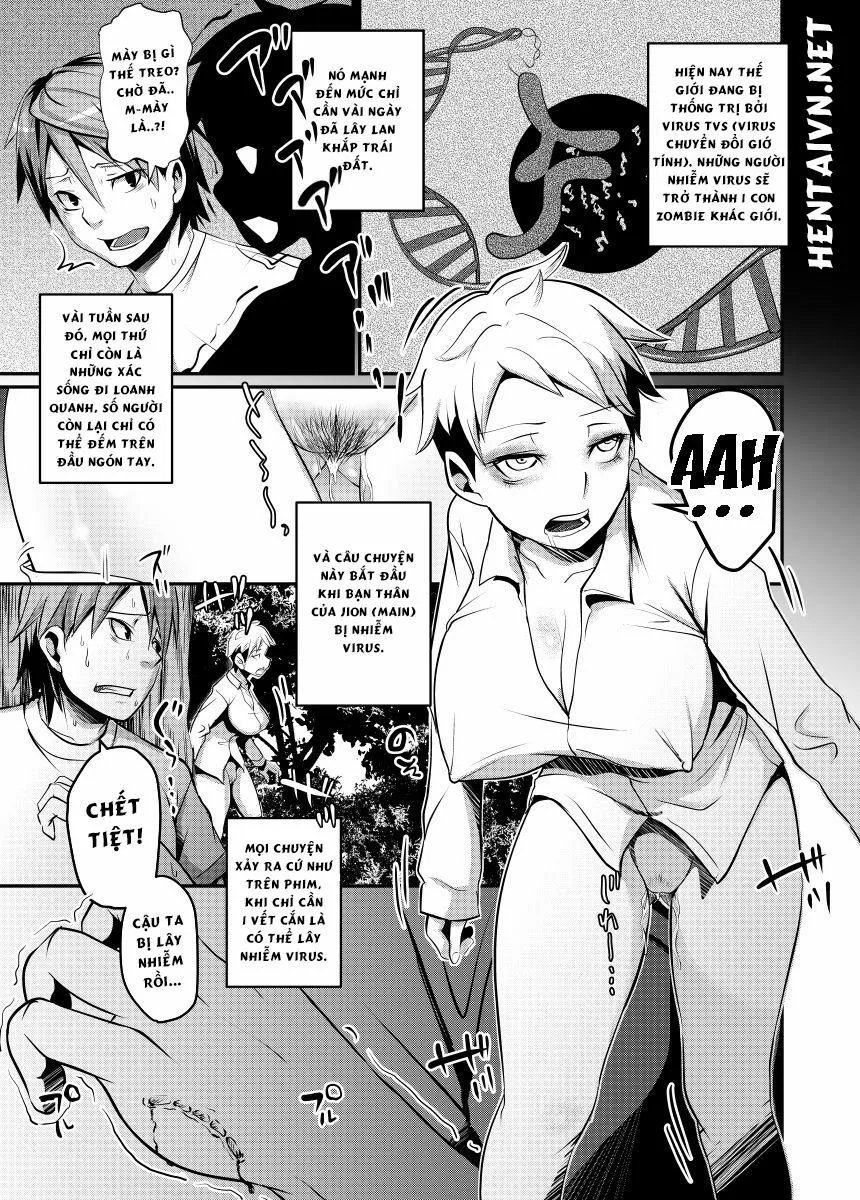HentaiVN.net - Ảnh 3 - Nyotaika Zombie de Doutei Sotsugyou - Chương 1