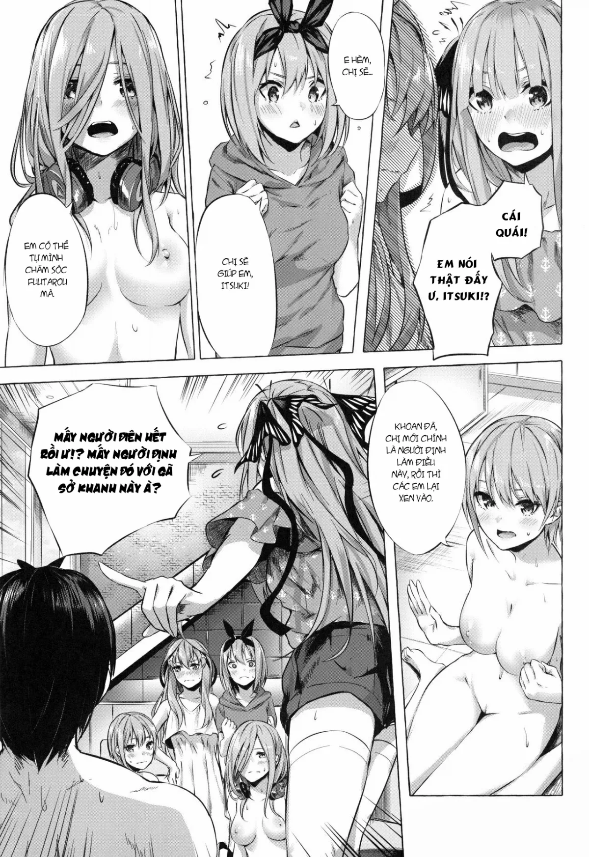 HentaiVN.net - Ảnh 18 - Giấc Mộng Vàng Với Chị Em Sinh Năm (Gotoubun no Hanayome) [Gotoubun no Sorayume | A Five-Part Fantasy (Gotoubun no Hanayome); 五等分の空夢 (五等分の花嫁)] - Phần 1
