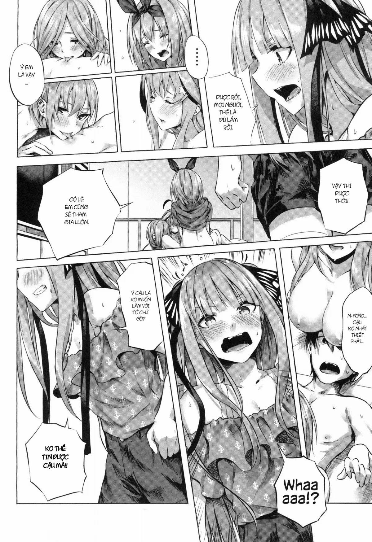 HentaiVN.net - Ảnh 7 - Giấc Mộng Vàng Với Chị Em Sinh Năm (Gotoubun no Hanayome) [Gotoubun no Sorayume | A Five-Part Fantasy (Gotoubun no Hanayome); 五等分の空夢 (五等分の花嫁)] - Phần 2 - END