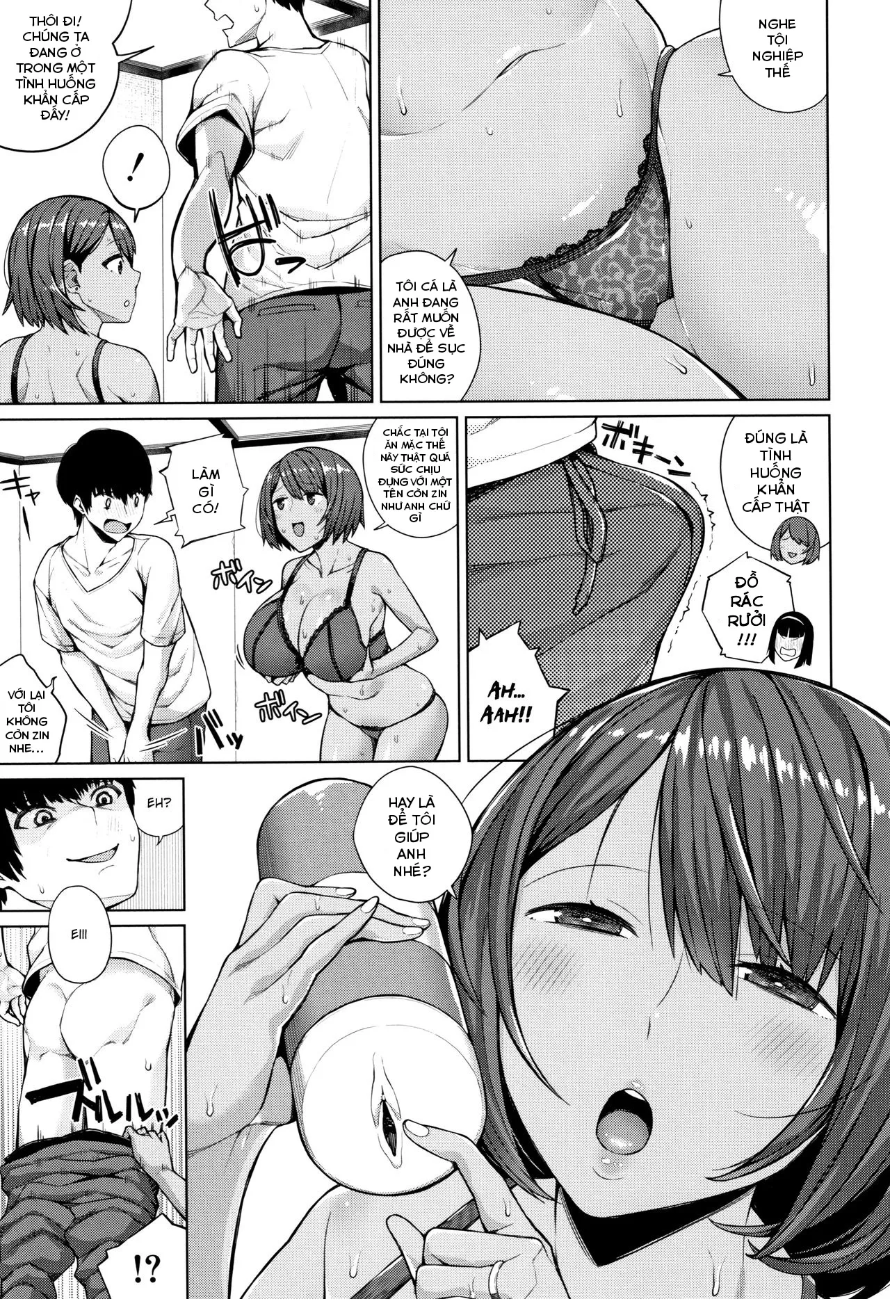 HentaiVN.net - Ảnh 14 - Oshini Yowai Onna [Bị kẹt trong thang máy] - Chap 1