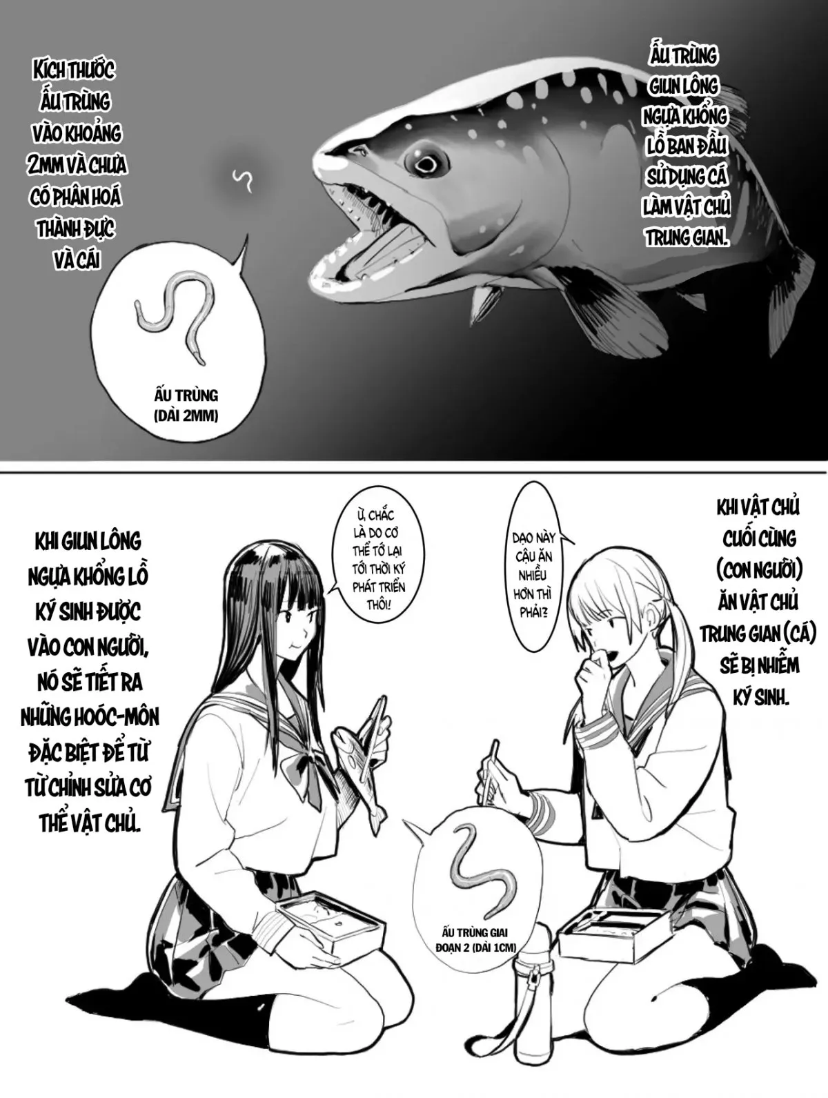 HentaiVN.net - Ảnh 3 - Oohariganemushi no seitai [Vòng đời của giun lông ngựa khổng lồ ; オオハリガネムシの生態] - Oneshot