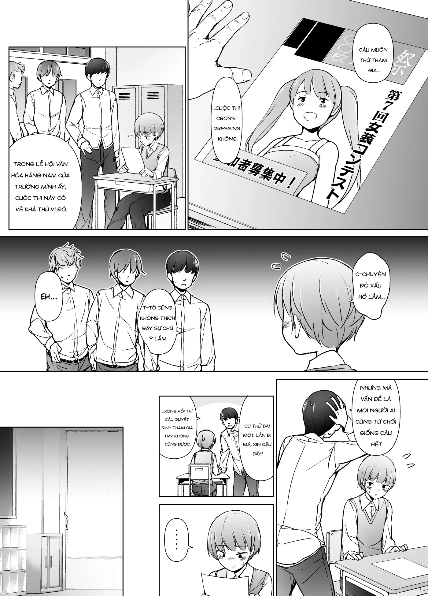 HentaiVN.net - Ảnh 4 - Danshikou no Kawaii Ko ga Josou Shita Hanashi - Chap 1