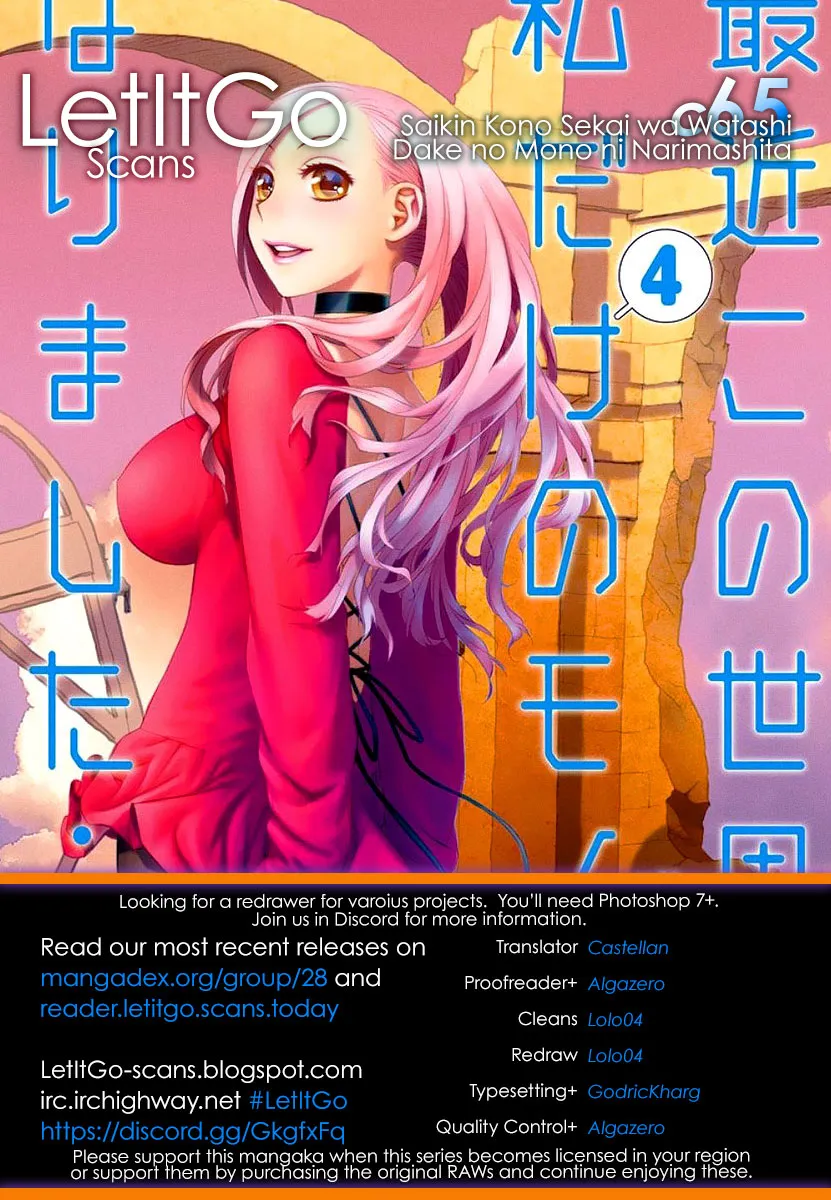 HentaiVN.net - Ảnh 5 - Saikin Kono Sekai wa Watashi dake no Mono ni Narimashita...... [Recently, this world became only mine; Gần đây, thế giới chỉ còn mỗi mình tôi] - Chương 65