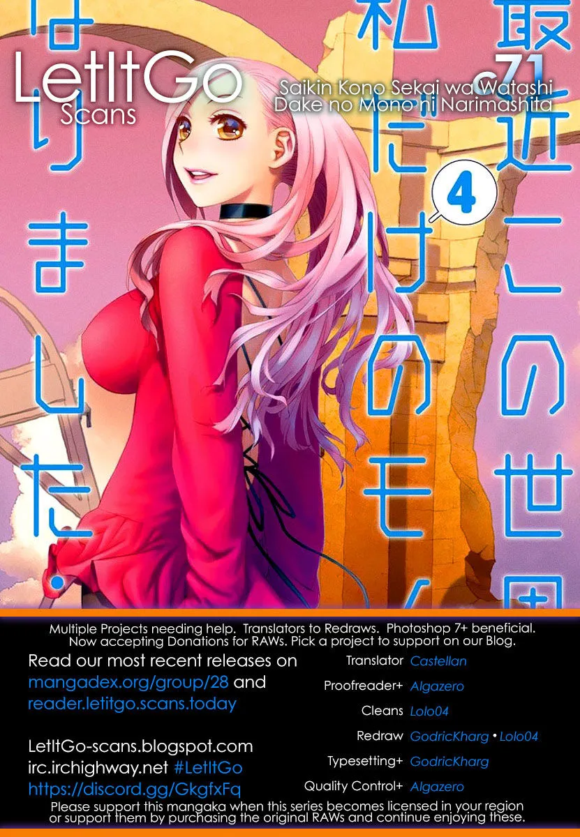 HentaiVN.net - Ảnh 5 - Saikin Kono Sekai wa Watashi dake no Mono ni Narimashita...... [Recently, this world became only mine; Gần đây, thế giới chỉ còn mỗi mình tôi] - Chương 71