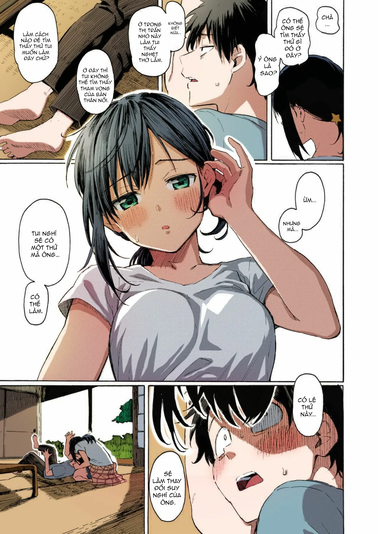 HentaiVN.net - Ảnh 8 - Về quê mua gối, hay là yêu em? [Ishi ni Makura shi Nagare ni Susugu; You've Laid In Your Bed, Now Make It] - Oneshot