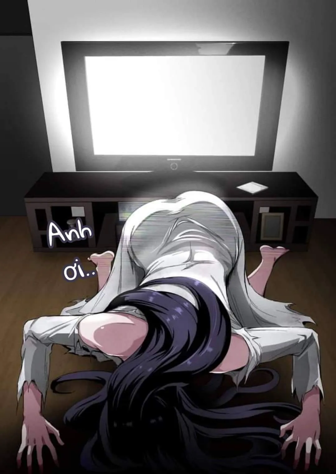 HentaiVN.net - Ảnh 5 - Truyện ma siêu kinh dị [Em ma dễ thương và Kuro lão cụ; noroi no video VS tanetsuke ojisan; 呪いのビデオvs種付けおじさん] - Oneshot