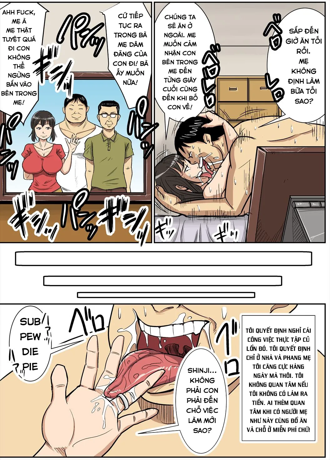 HentaiVN.net - Ảnh 30 - Người Mẹ Dâm Đãng Và Cậu Con Có Con Cá Chà Bặc [Shinji to Mama] - OneShot