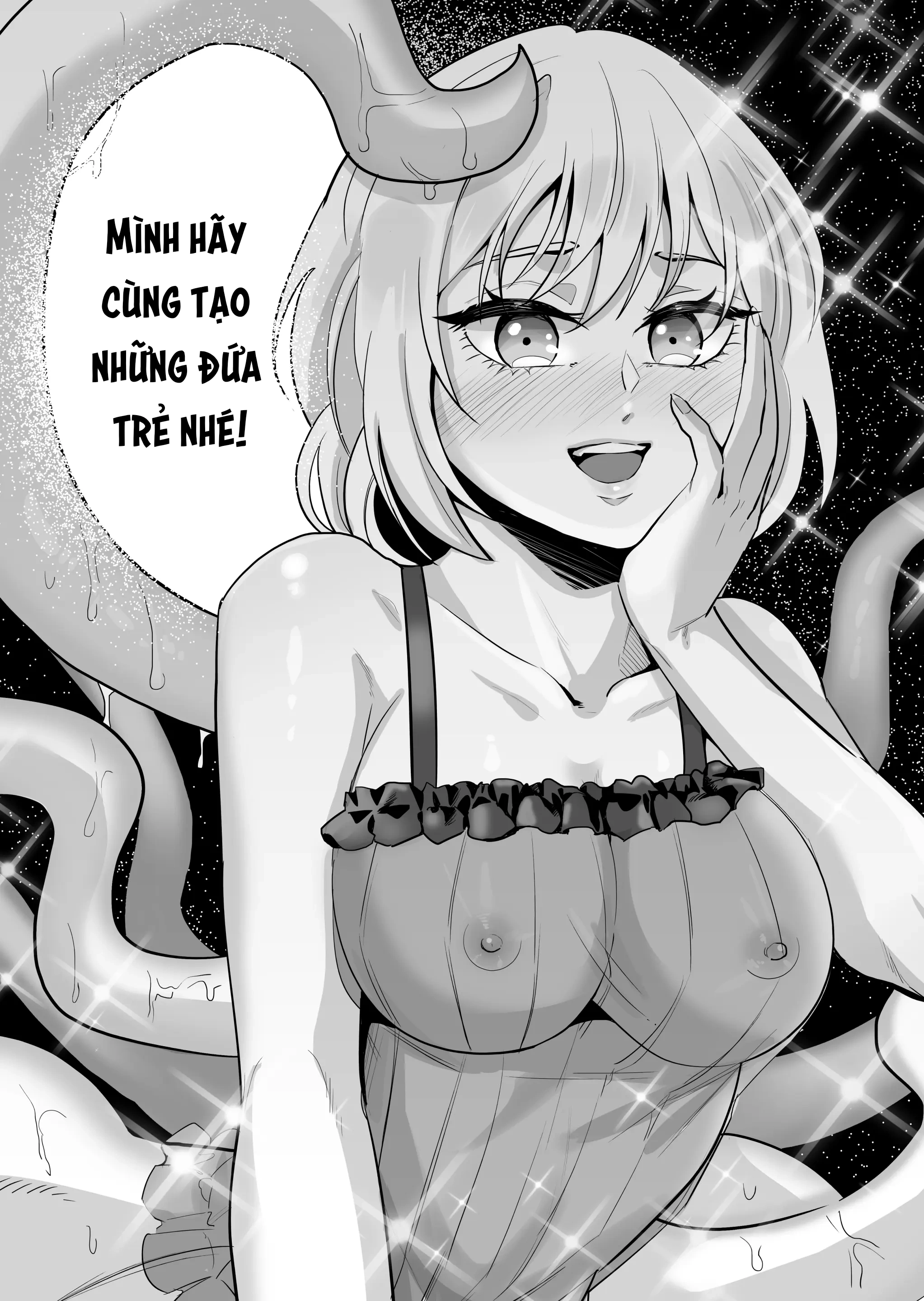 HentaiVN.net - Ảnh 15 - Nữ xúc tu đẻ trứng vào bàng quang bé trap. - Oneshot